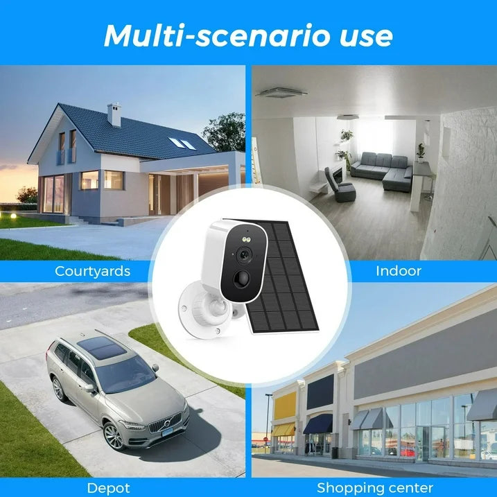 2K 4MP Security Cameras Wireless Outdoor, IP65 Waterproof Rechargeable Battery Powered WiFi Camera Home Surveillance System with PIR Motion Detection, Color Night Vision, 2-Way Talk, Cl-oud/SD Card