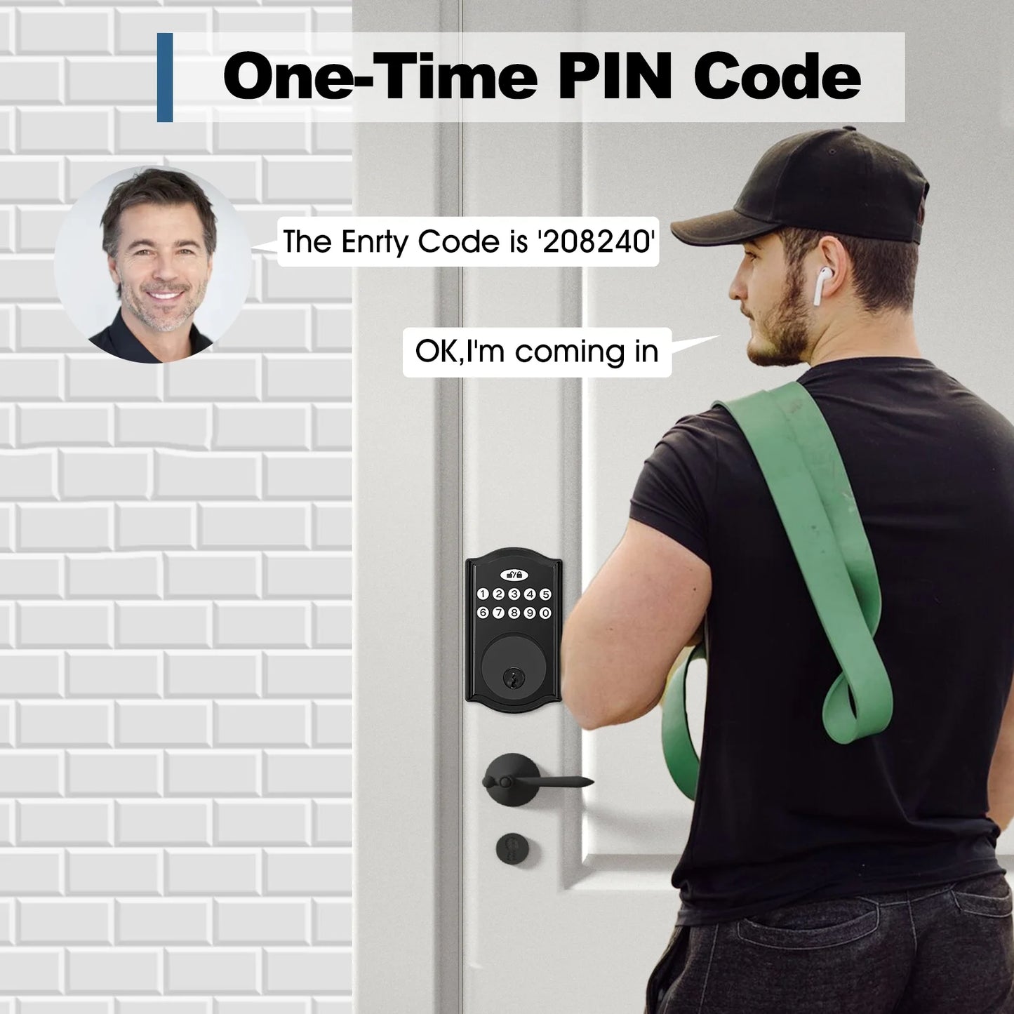 Keyless Entry Door Lock with Keypad, Smart Deadbolt Lock with Auto Lock, Customizable User Codes, Advanced Security Waterproof Smart Lock for Front Door & Home Use, Easy Installation, Matte Black