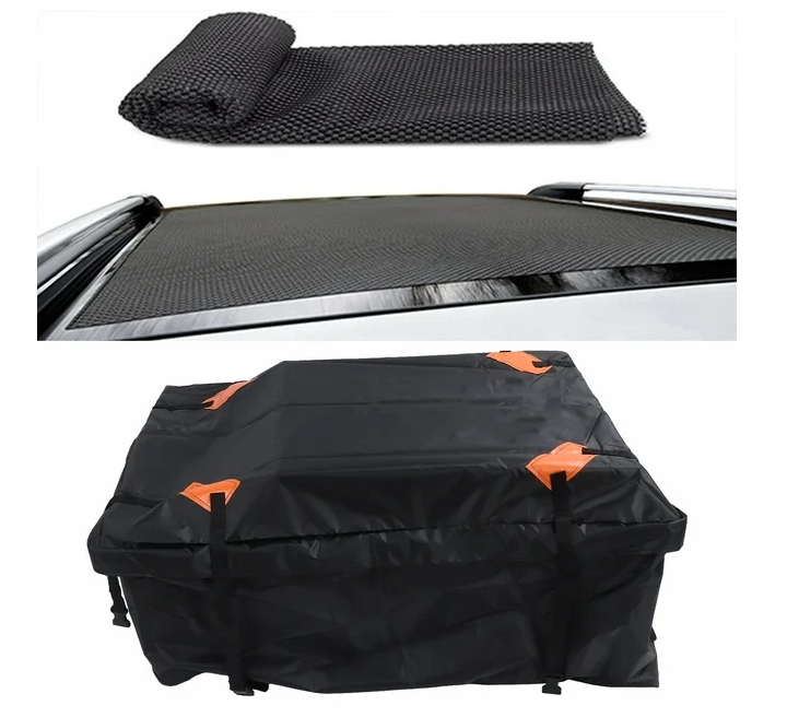 15 Cubic Feet Car Roof Bag Rooftop Cargo Carrier Waterproof Luggage Bag with Non-slip Mat,Black