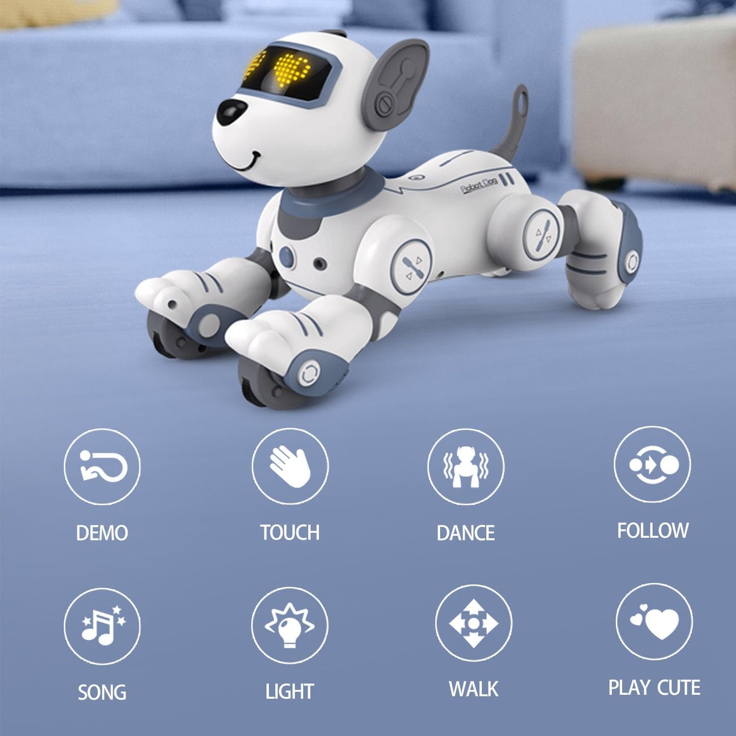 Robot Dog for Kids Smart RC Dog Toy Interactive Robot Pet Intelligent Programmable Sing & Dance Design Robot Dog Birthday Gifts Kids Age 3 5 4-7 Year