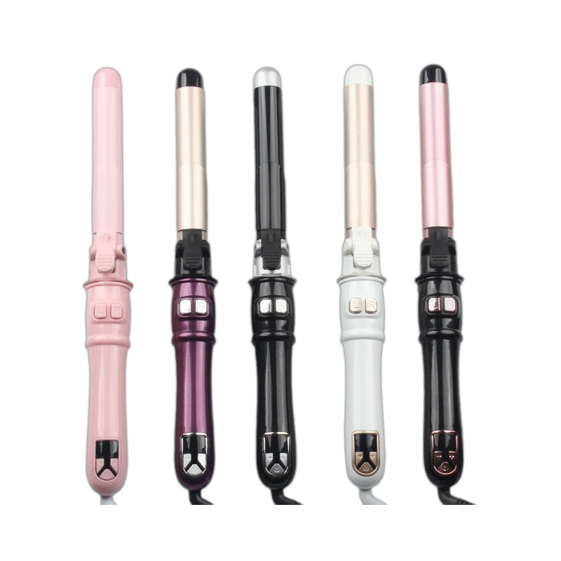 Hair Curling Iron, Automatic Curling Iron Wand with Ceramic Barrel, Crimping Iron Hair Crimper with Adjustable Temperature, Pink Hair Curlers Salon Hair Styling Wands for Women & Girls, Ideal Gift