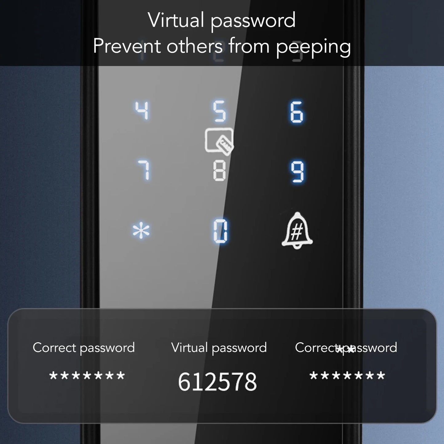 Smart Door Lock, Touchscreen Keypad Keyless Entry Door Lock With Handle, Fingerprint Door Lock