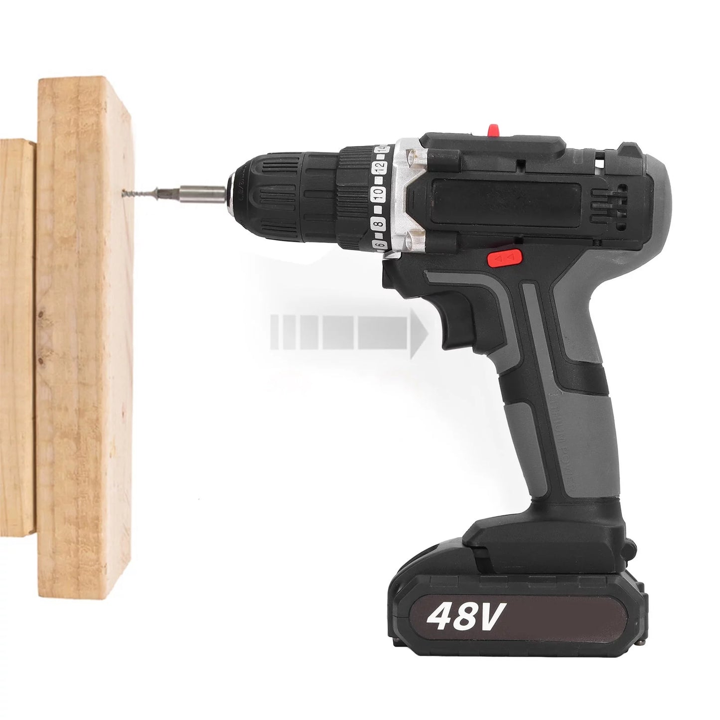 48V Cordless Drill,Electric Power Drill Set with 2 Batteries, 2 Variable Speed and Built-in LED