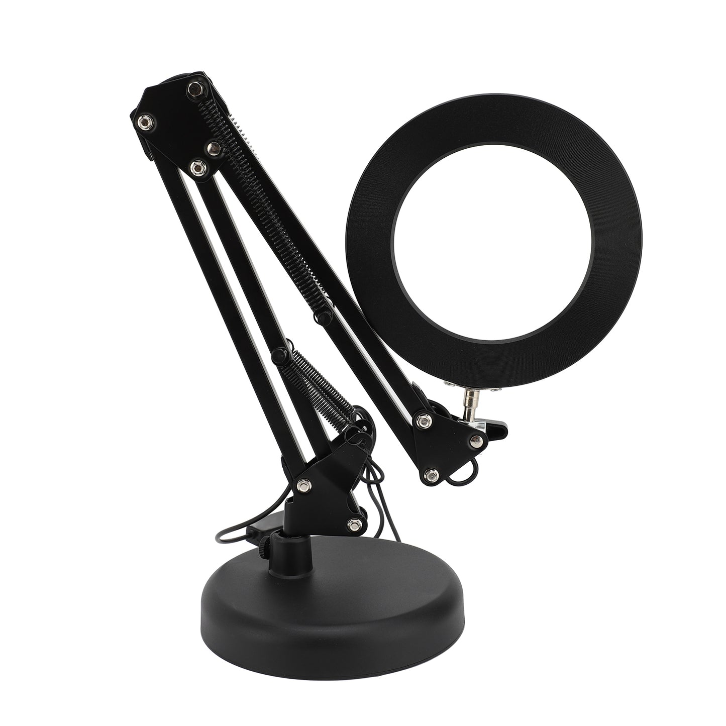 10X Magnifying Glass with Light and Stand, 3 Color Modes Stepless Dimmable 2-in-1 Desk Lamp with Clamp, Clip on Magnifying Glasses with LED Light for Hobby Reading Painting Sewing Close Work
