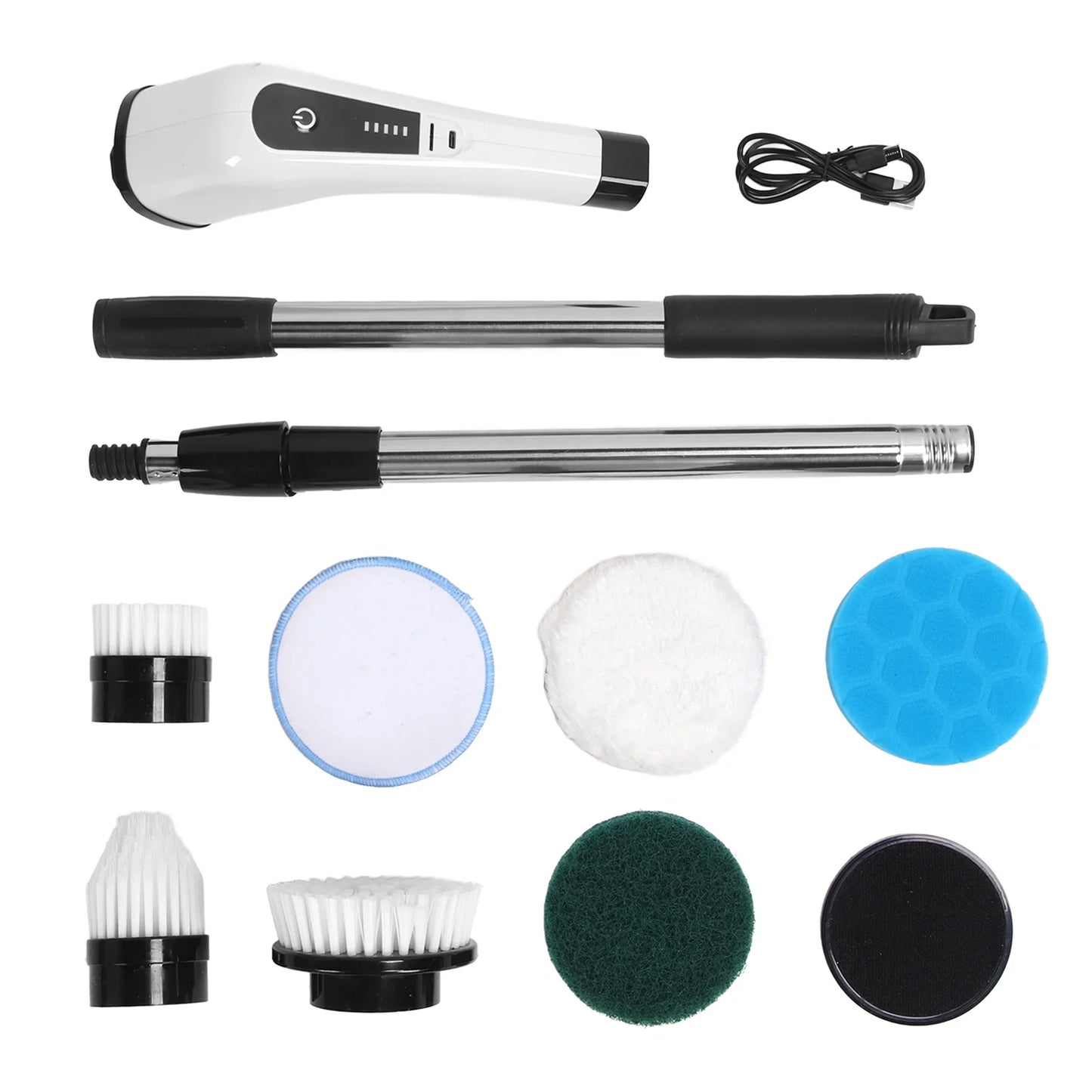 Electric Scrubber, Cordless Cleaning Brush 8 Replaceable Heads for Bathroom Tile Floor Car