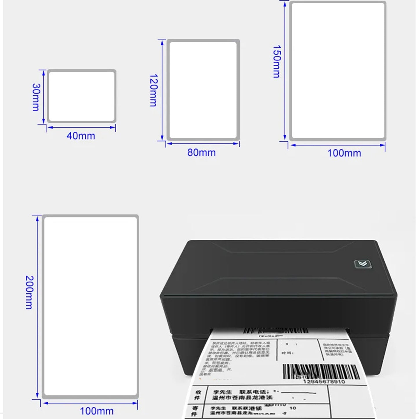 Bluetooth Thermal Printer, Wireless 4x6 Shipping Label Printer for Shipping Package and Small Business Compatible Windows, Mac, iOS, Android, Labels Maker Thermal Label Printer