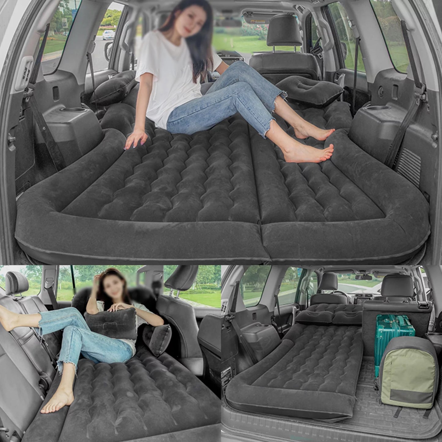 DOACT Car Air Bed,Car Air Mattress Vehicle Inflatable Thickened Travel Bed Sleeping Pad Camping Accessory,SUV Air Mattress