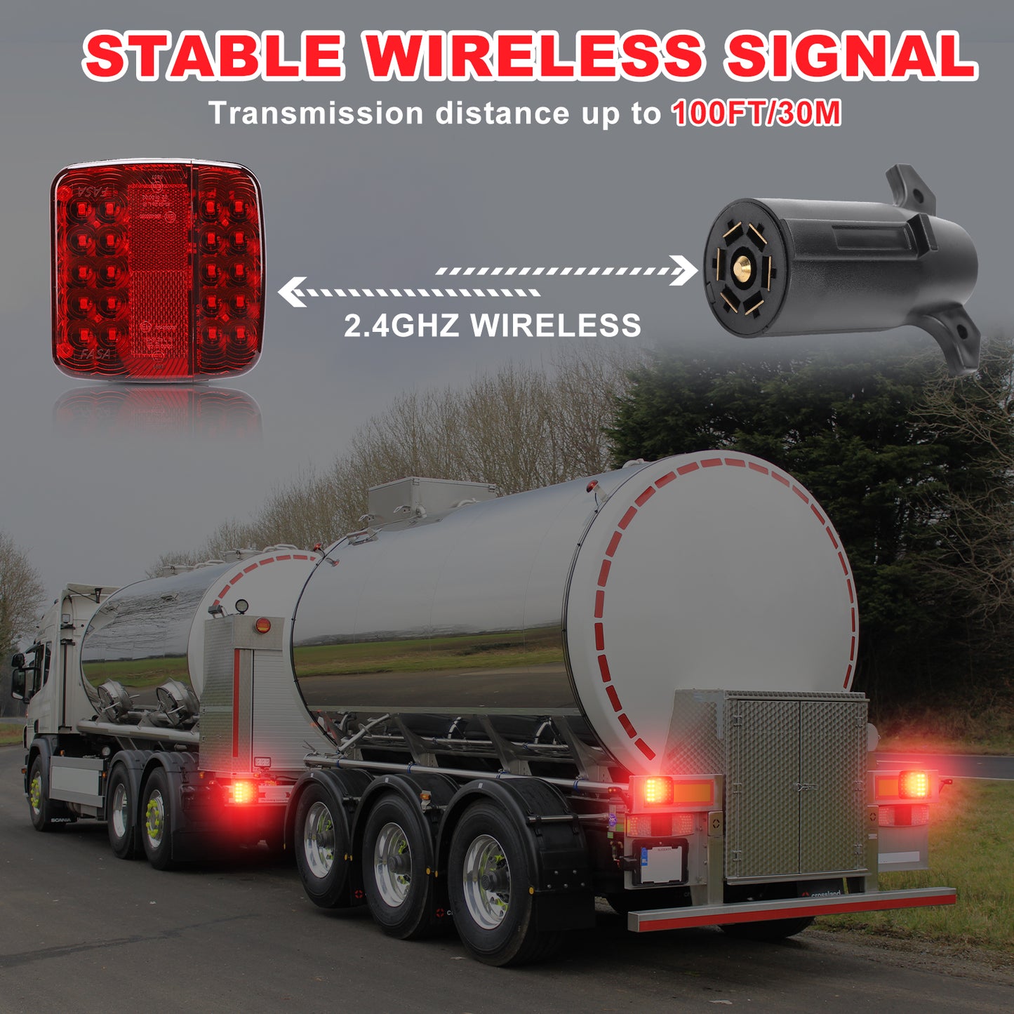 Wireless Trailer Lights, Magnetic Trailer Light For Towing, Portable Rechargeable LED Tow Lights Kit For Trucks, Boat, RV