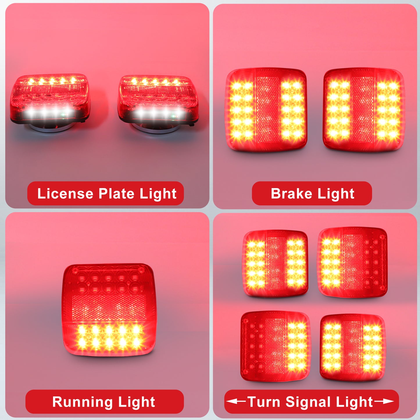 Wireless Trailer Lights, Magnetic Trailer Light For Towing, Portable Rechargeable LED Tow Lights Kit For Trucks, Boat, RV