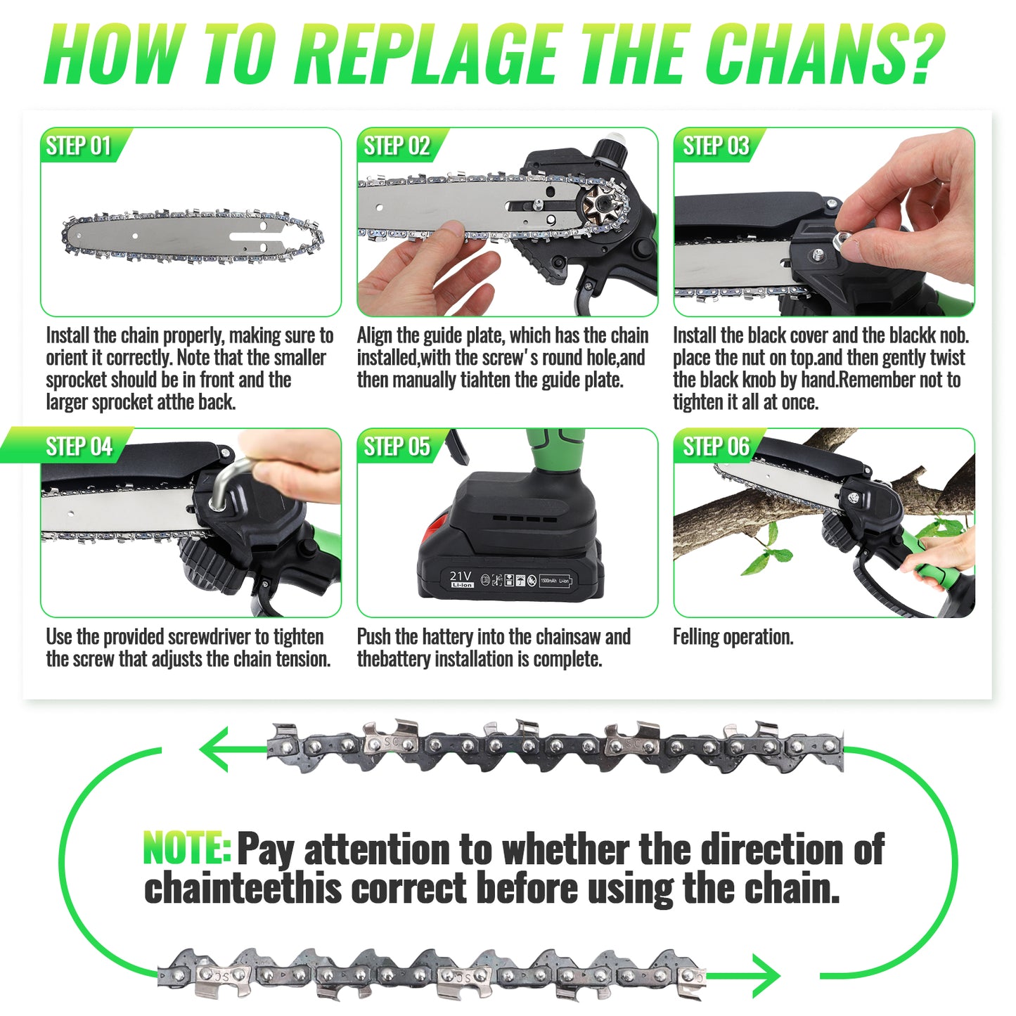 2-in-1 Cordless Pole Saw,6in + 4in Mini Chainsaw & Pole Saw with 2pcs 2.0A Batteries, 14.5ft Max Reach Brach Tree Saw Telescoping Extension Rod for Wood Tree Trimming Wood Cutting