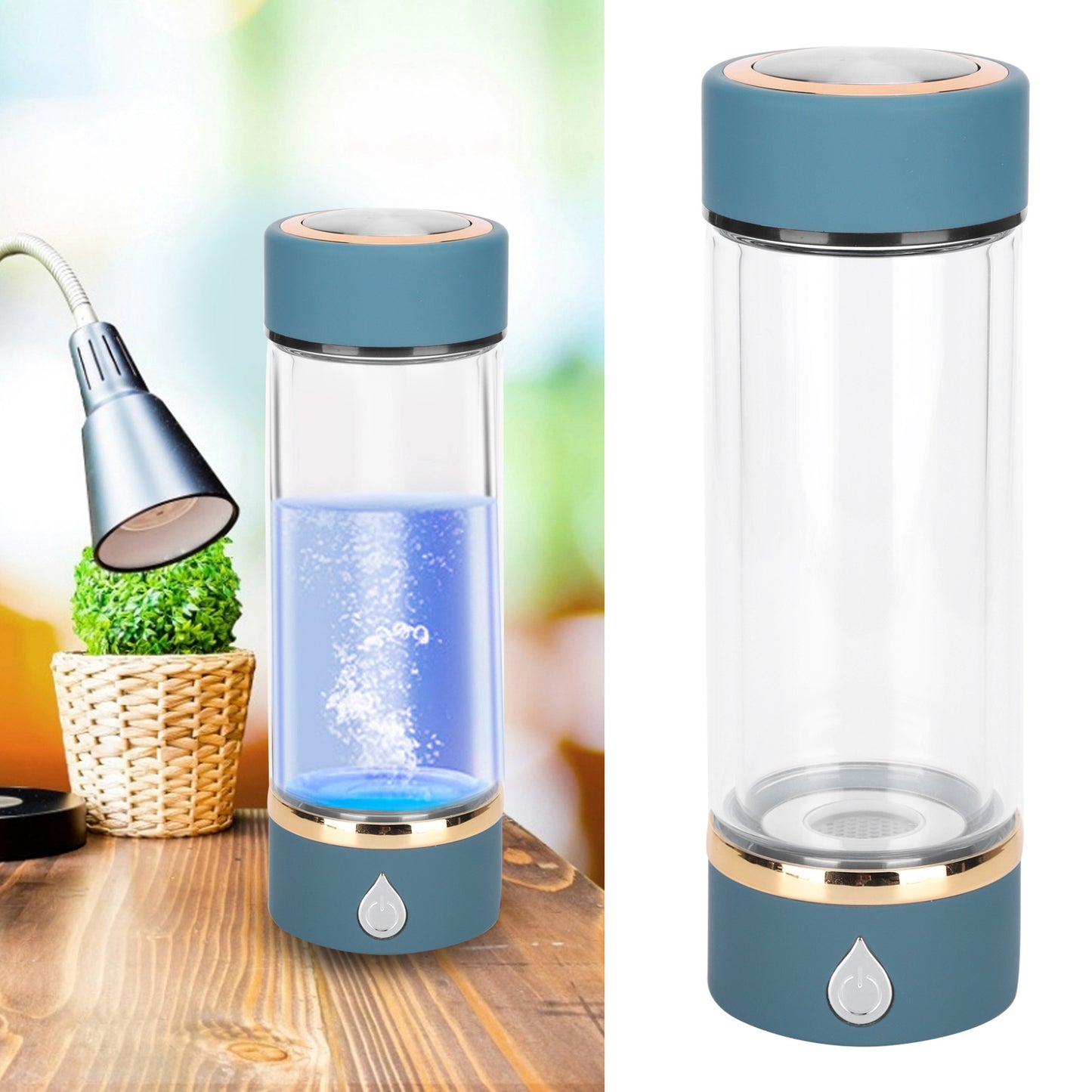 OTVIAP Hydrogen Water Generator,Hydrogen Water Bottle Generator USB Portable Hydrogen Water Maker Machine 380ml Blue,Hydrogen Water Ionizer