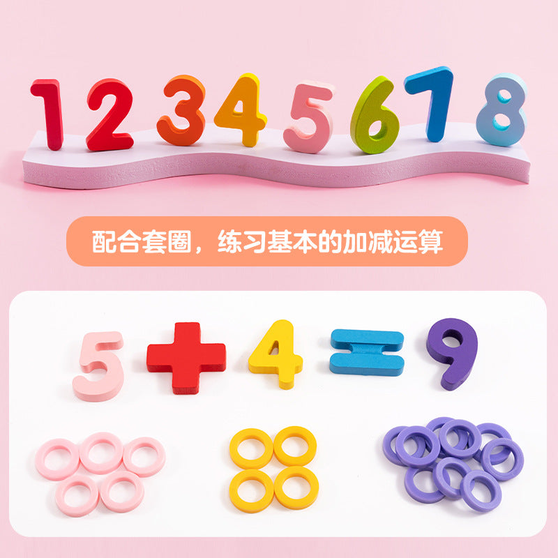 Wooden Montessori Toys for Toddlers Number Puzzles Sorting Stacking Preschool Learning Toys for Boys Girls Kids Gift Ages 3 4 5 Years Old Educational Toys