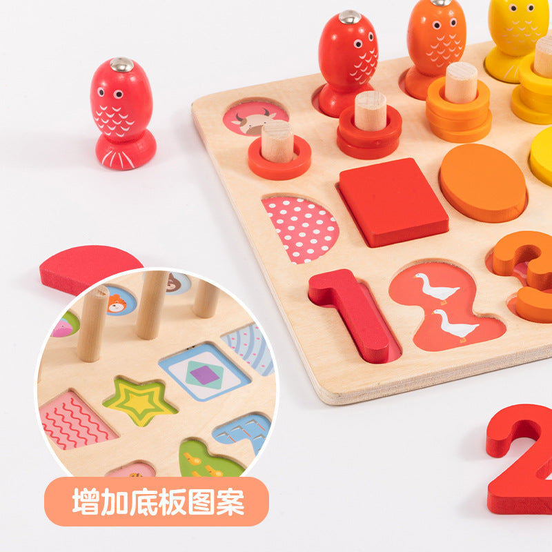 Wooden Montessori Toys for Toddlers Number Puzzles Sorting Stacking Preschool Learning Toys for Boys Girls Kids Gift Ages 3 4 5 Years Old Educational Toys