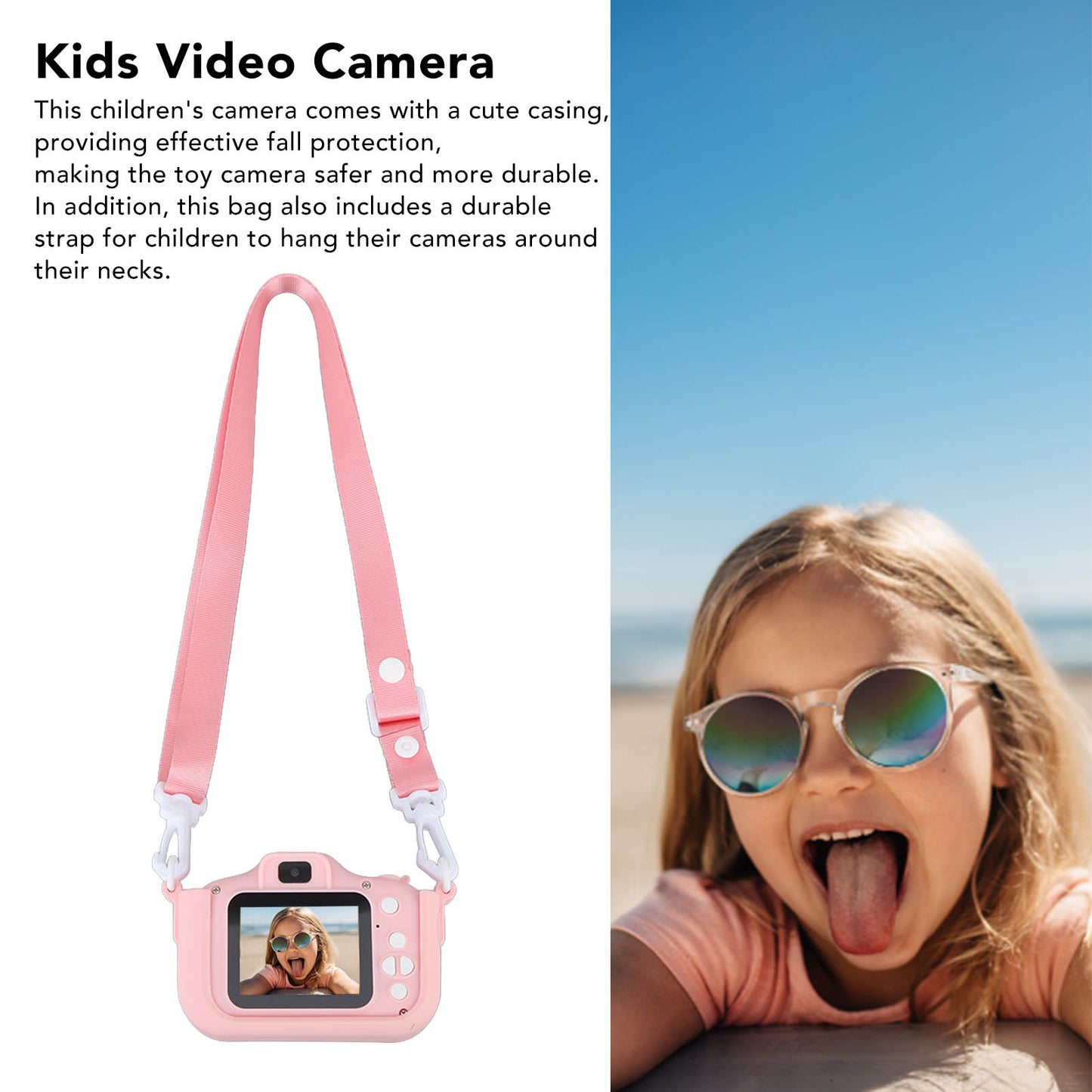 Kids Camera Christmas Birthday Gifts for Boys Girls Age 3-12, 1080P HD Kids Digital Selfie Video Camera Toy for Toddler 3 4 5 6 7 8 Years Old, with Soft Silicone Cover