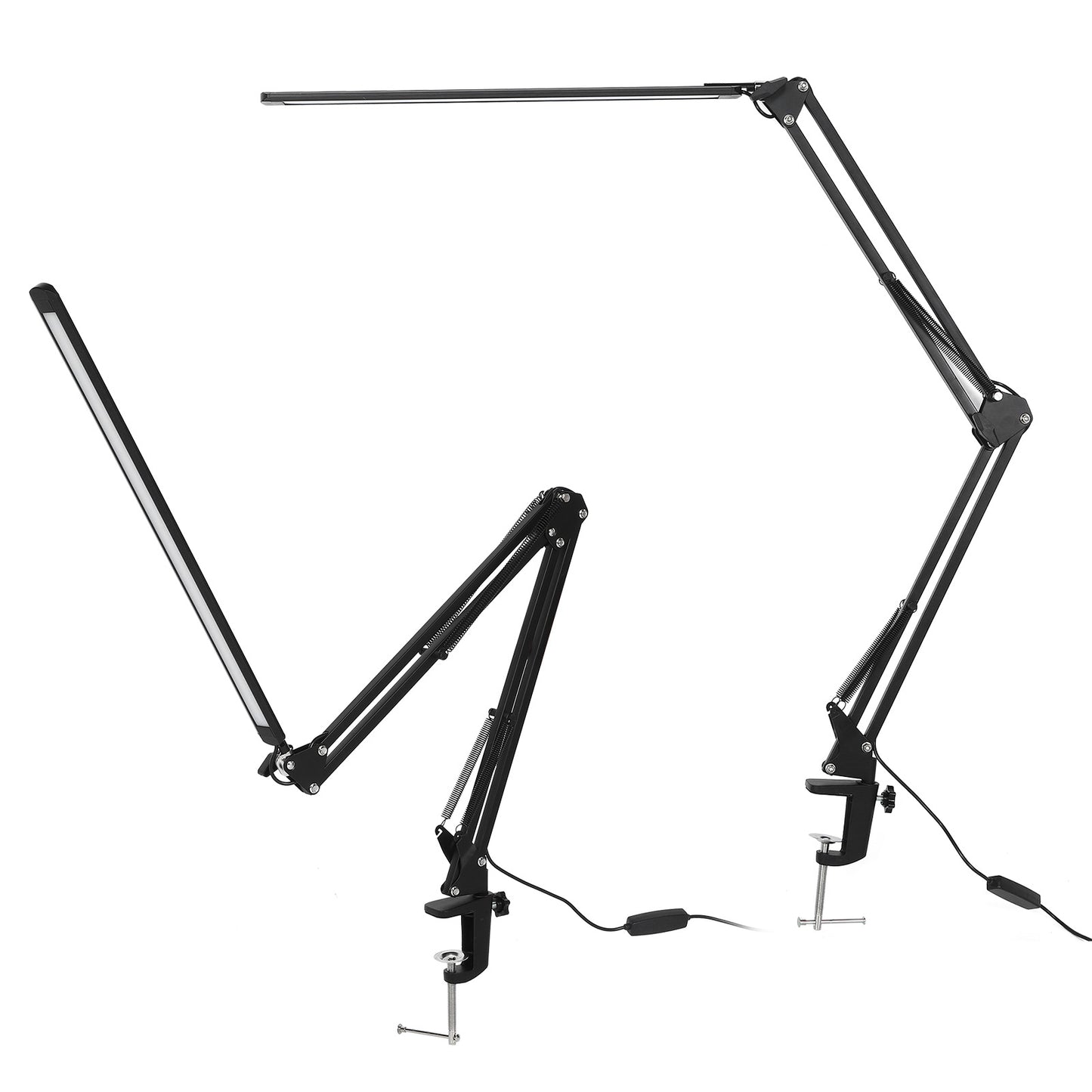 LED Desk Lamp, Adjustable Swing Arm Desk Light With Clamp, 3 Color Modes 10 Brightness Reading Lamp Table Lamps With Memory Function For Home Office