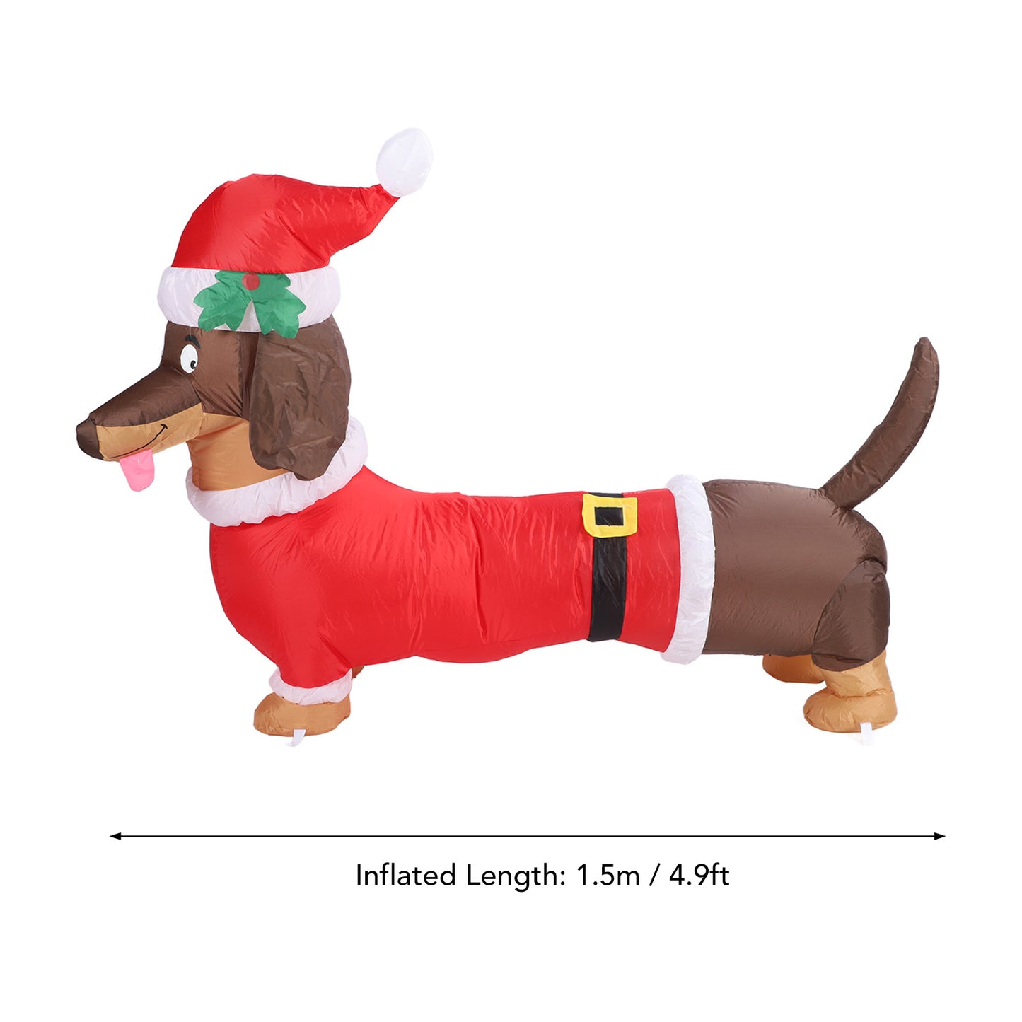 Inflatable Weiner Dog 1.5 Meters Illuminated Polyester Fiber Blow Up Dachshund Dog