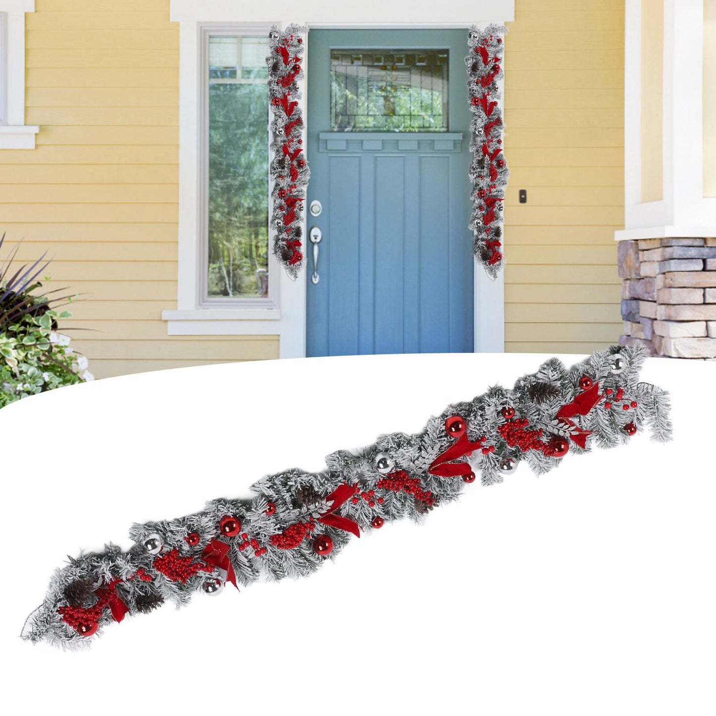 Christmas Flocking Garland Innovative Exquisite Christmas Garland Rattan Pendant Decoration