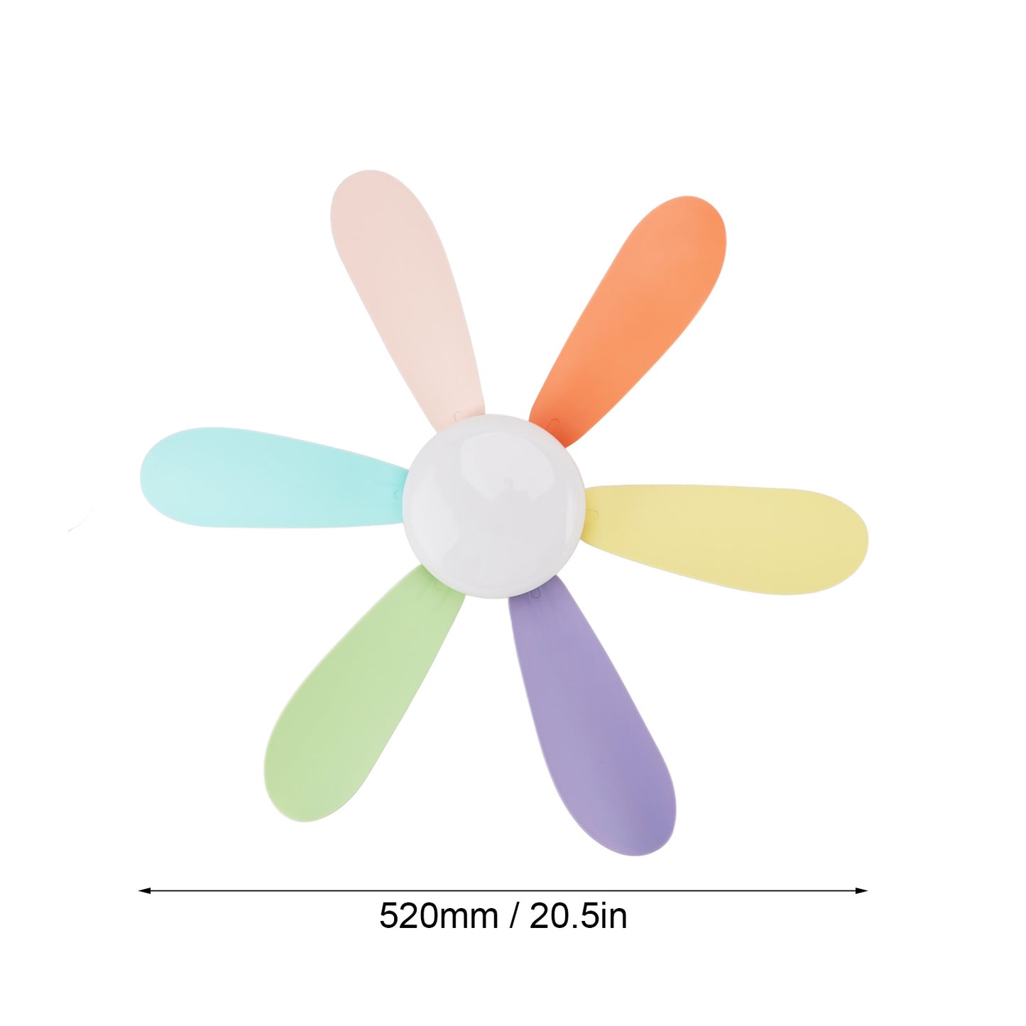 Socket Ceiling Fan Light With Remote, 20.5”Screw Ceiling Fans With Lights, 6 Blades E26/E27 Base Small Ceiling Fan, Dimmable Ceiling Fan, Multicolor Flat Lamp