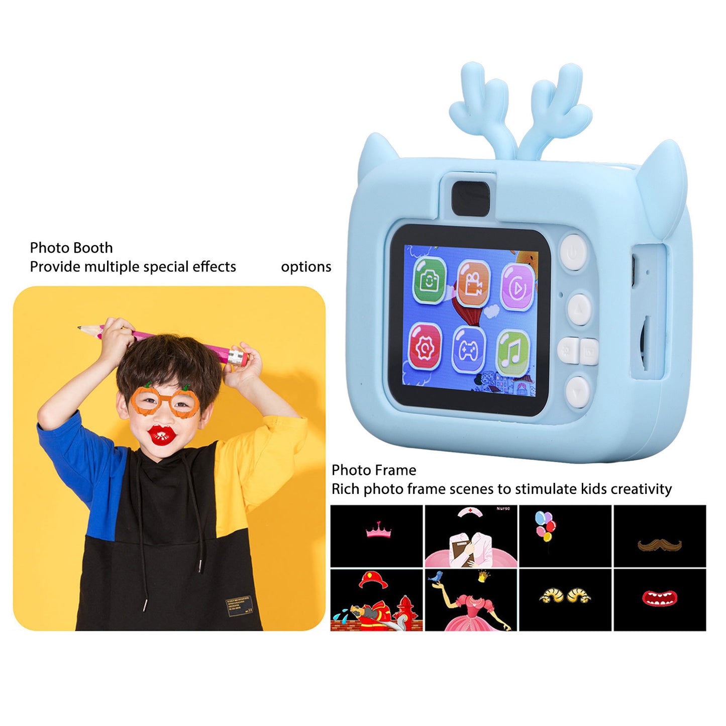 Kids Digital Camera for Boys Girls Selfie Video Recorder 1080p HD Camera with 32GB SD Card & Card Reader for Toddler Age 3 4 5 6 7 8 9 10 Camera Christmas Birthday Toy Gifts