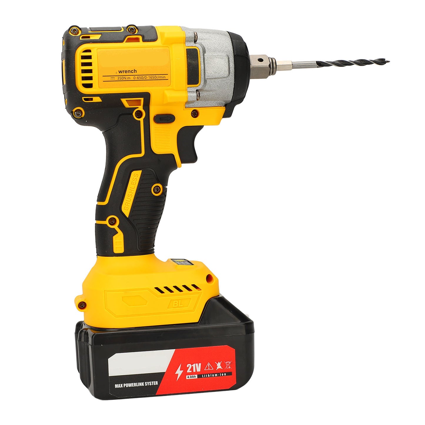Cordless Electric Impact Wrench 1/2", 21V Powerful Brushless Motor W/ 2-Mode Speed, Power Impact Wrench W/ 5 Sockets,8 Drill Bits,8 Screws, Torque 280 Ft-lbs 280N·m, Includes 2 X