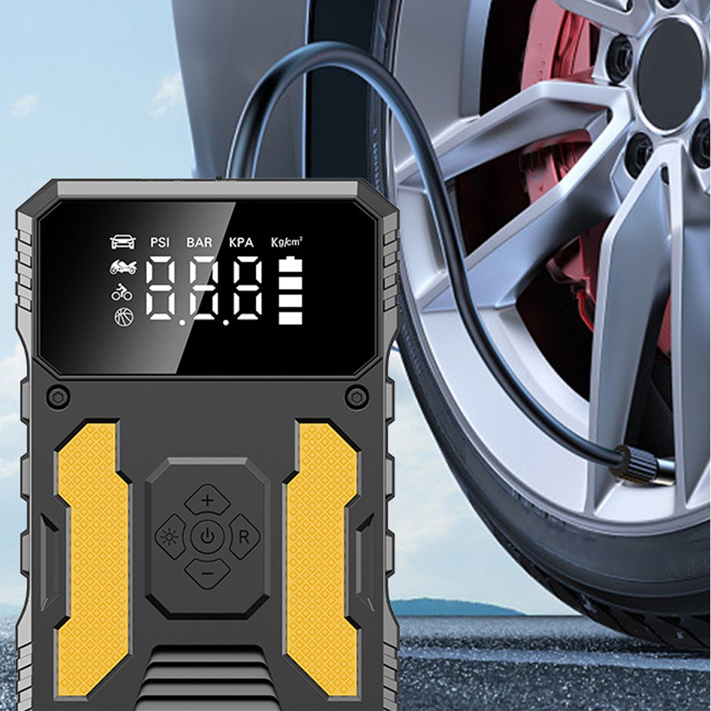 Car Jump Starter with Air Compressor, 3000A Peak Car Battery Jump Starter (for All Gas or up to 8.0L Diesel) with 150PSI Digital Tire Inflator, 12V Portable Battery Jump Box and LED Light ,USB Charge