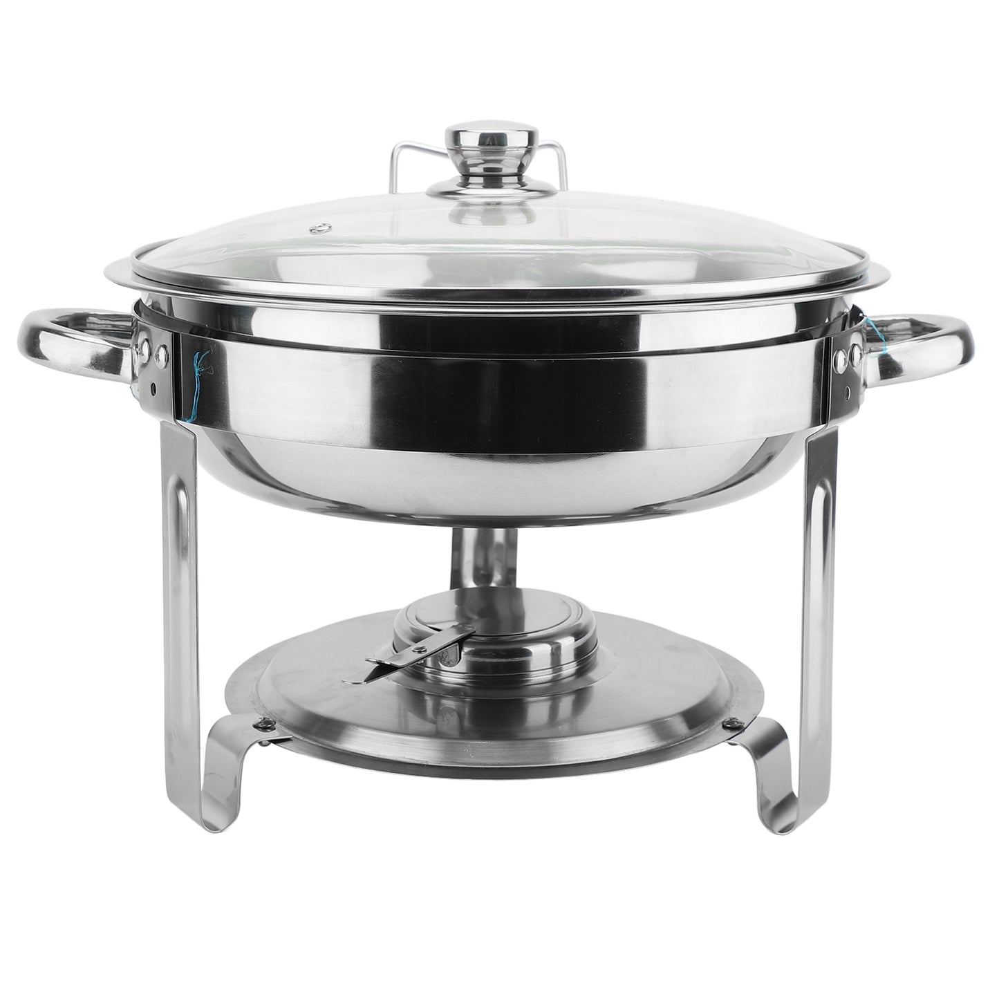 Chafing Dish Buffet Set, 2 Pack 5QT Stainless Steel Chafing Dishes For Buffet With Glass Lid & Lid Holder, Round Chafers And Buffet Warmers Sets For Parties, Events, Wedding, Camping