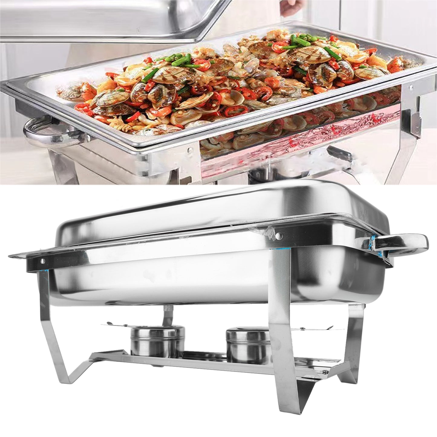 Chafing Dish Buffet Set, 13QT Stainless Steel Chafing Dishes For Buffet, Chafers And Buffet Warmers Sets For Parties, Events, Wedding, Camping, Dinner