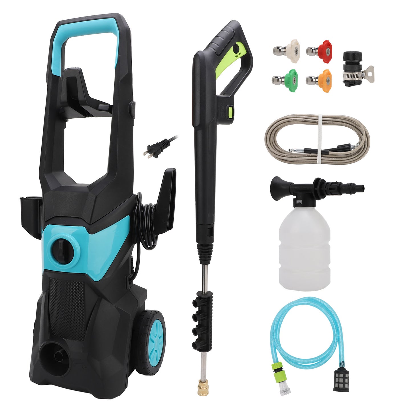 4000PSI Electric Pressure Washer 2.4 GPM Power Washer With 32 Ft Hose, 4 Nozzle, Foam Head Power Washer For Cars, Patios, Driveways, Pool Clean