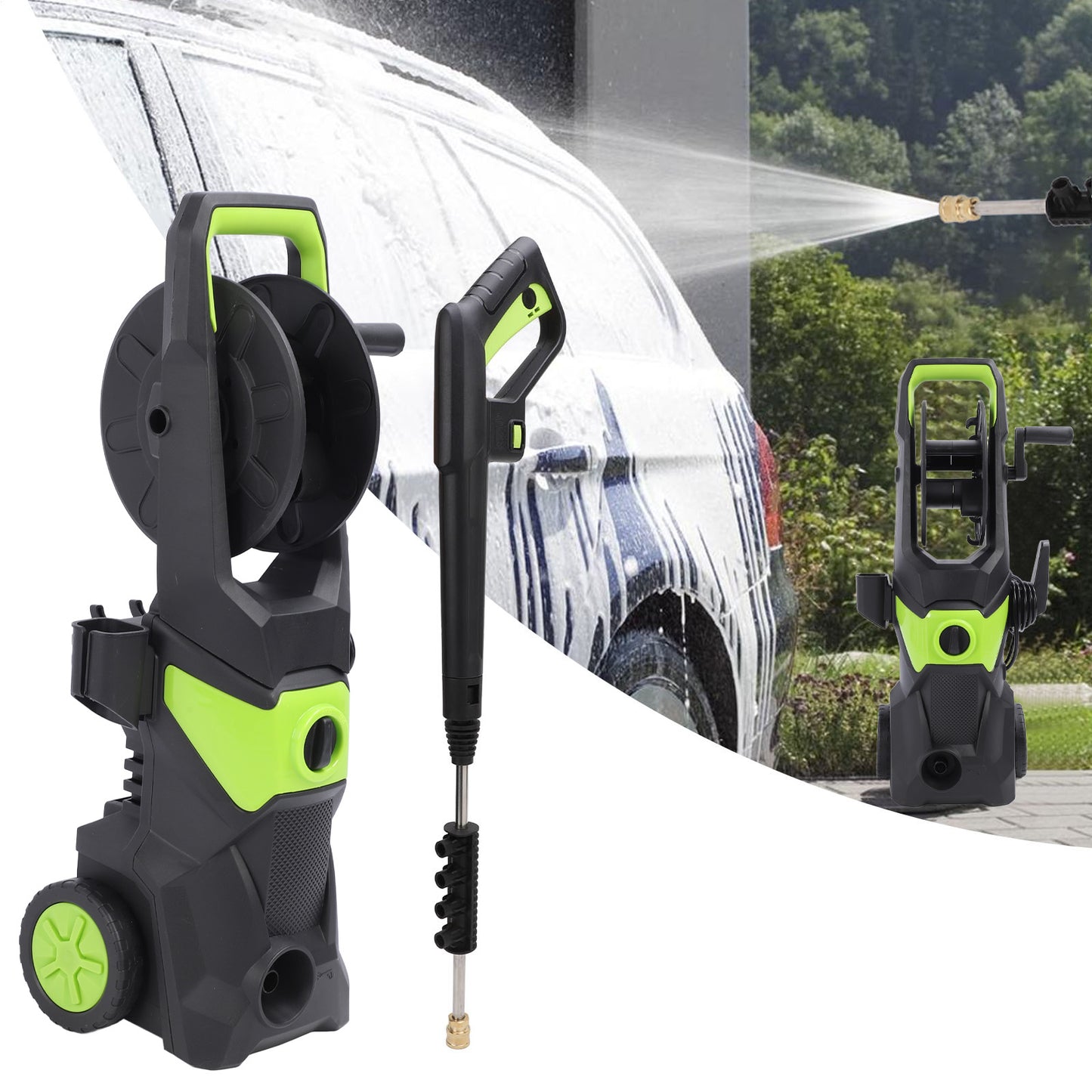 4000PSI Electric Pressure Washer 2.4 GPM Power Washer With 32FT Hose 4 Quick Connect Nozzles, Portable To Clean Patios, Cars, Fences, Driveways
