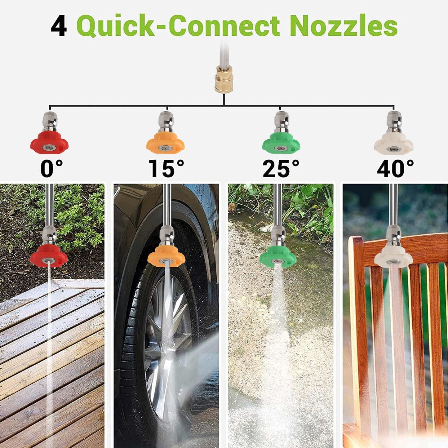 4000PSI Electric Pressure Washer 2.4 GPM Power Washer With 32FT Hose 4 Quick Connect Nozzles, Portable To Clean Patios, Cars, Fences, Driveways
