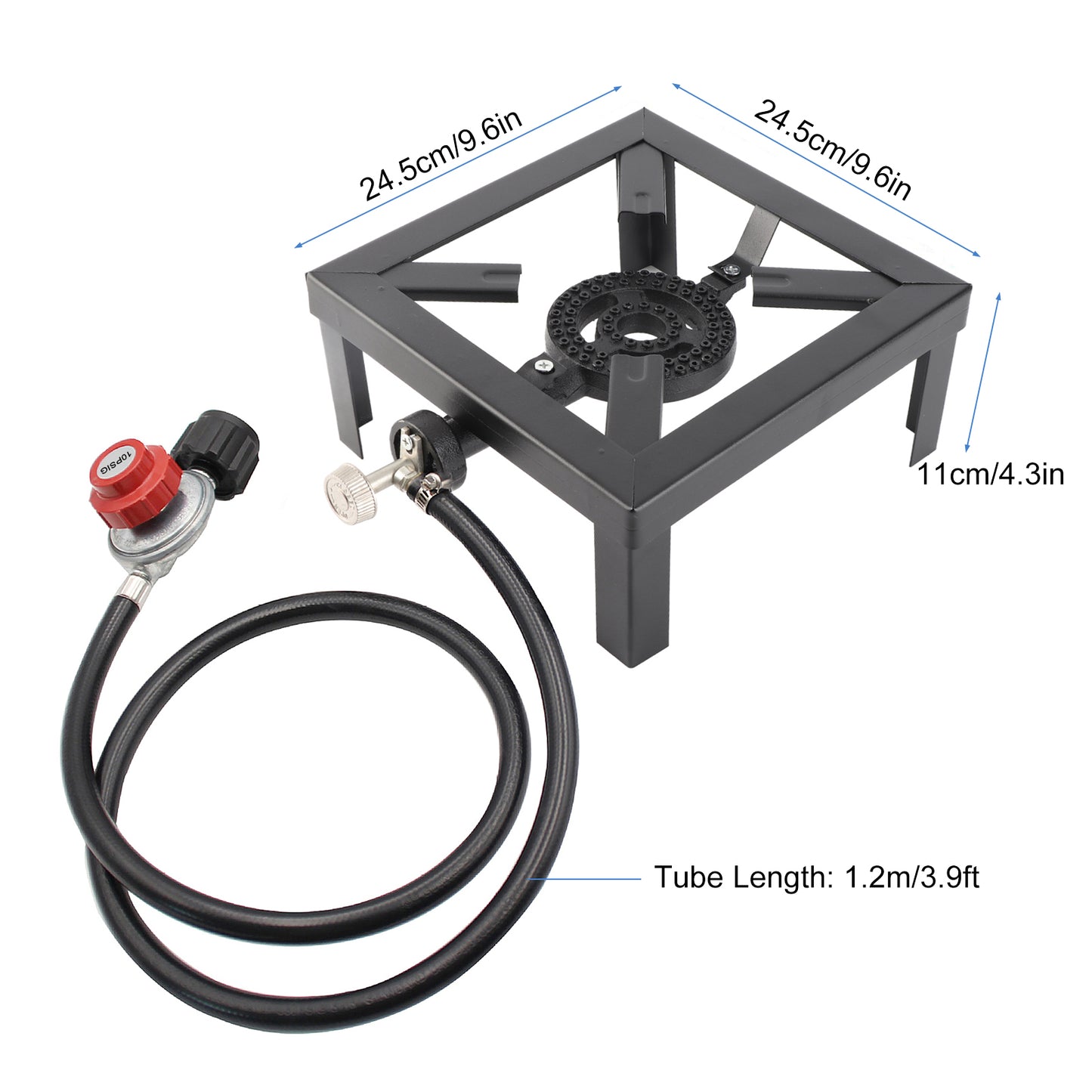 LDYSO 1 Burner Portable Camping Stove Single Burner Propane Gas Cooker Cast Iron Burner Outdoor BBQ Grill