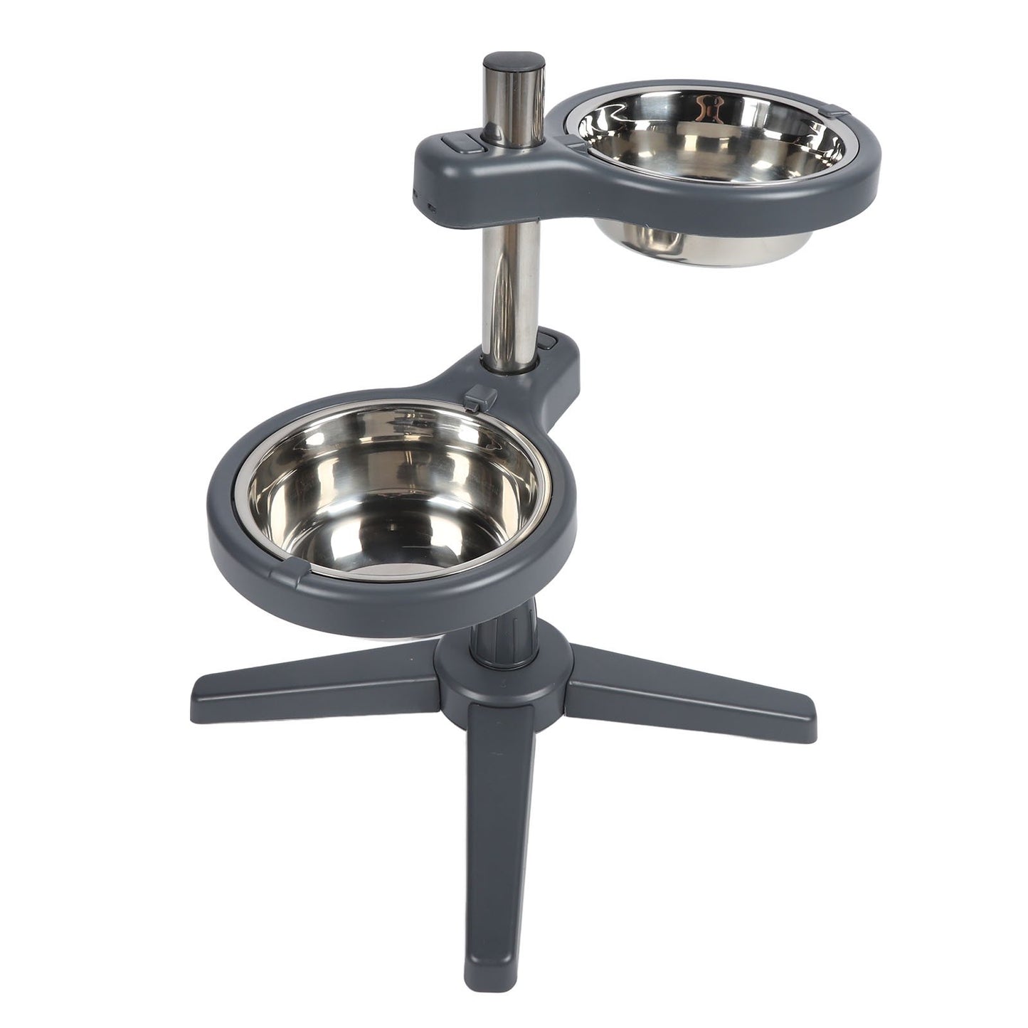 Mgaxyff Elevated Dog Bowl With 2pcs Stainless Steel Bowls Detachable Raised Dog Bowl for Travel (L)