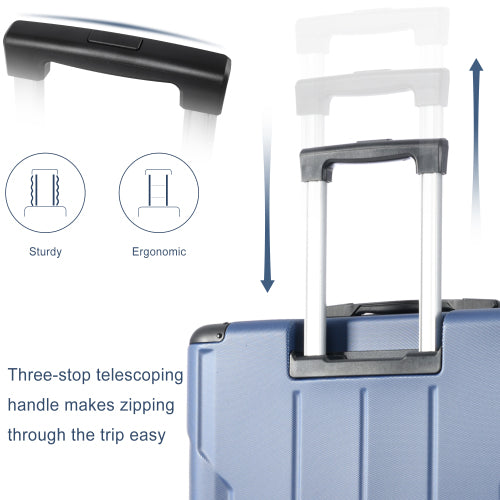Hardshell & Spinner Suitcase, 24'' Checked Luggage, TSA Lock, Lightweight and Expandable, Blue