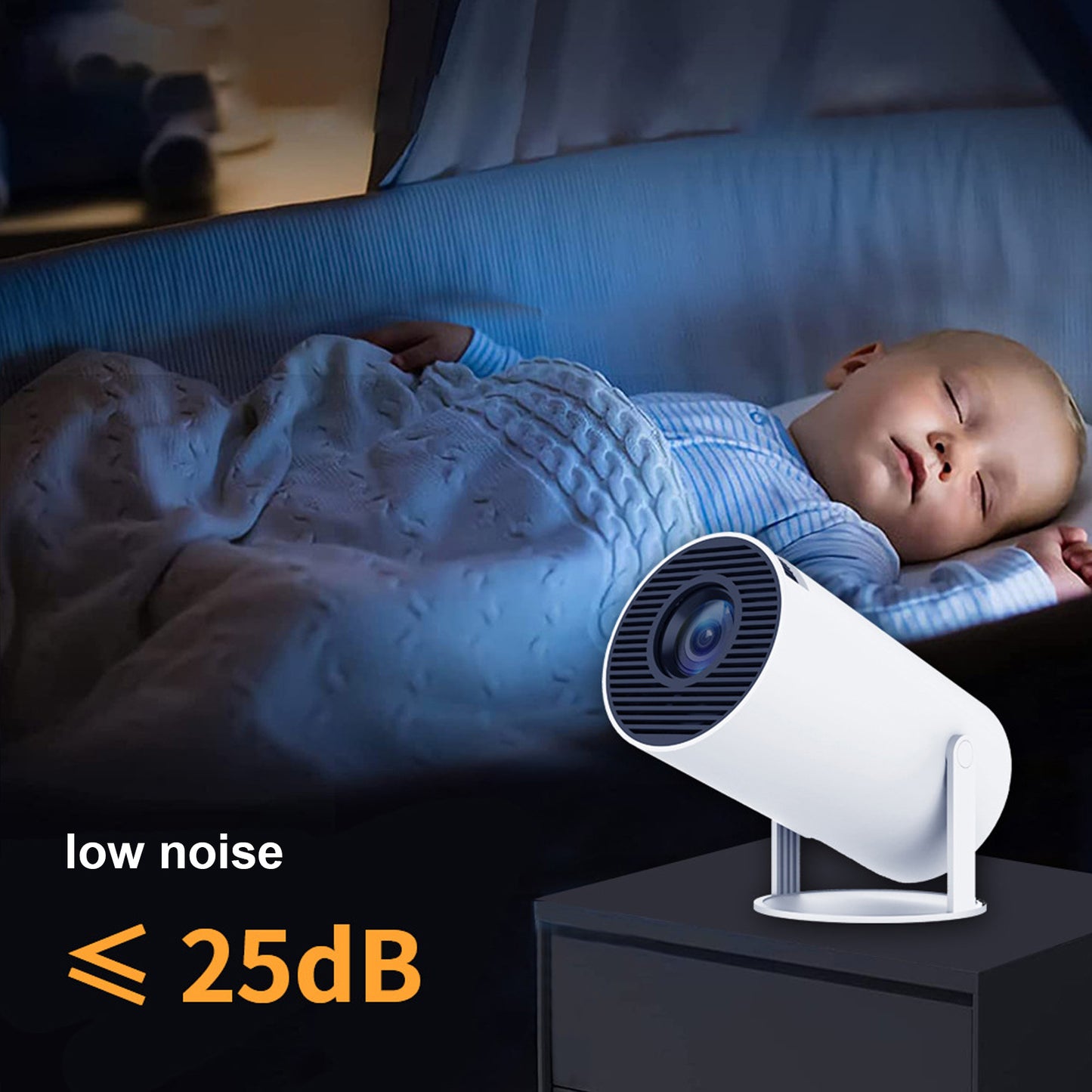 Mini Projector with WiFi and Bluetooth, 4K Outdoor Projector with 180°Adjustable Stand, Auto Keystone Movie Projector Compatible with TV Stick/iOS/Android/Laptop, Portable 1080P Full HD Proyector