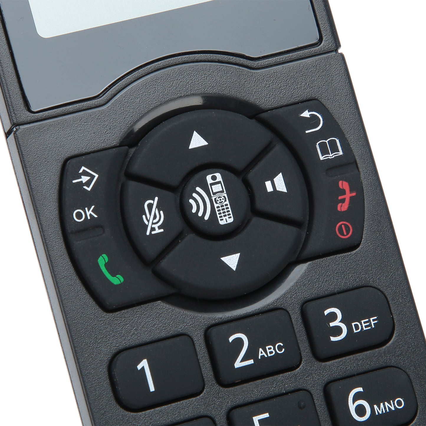 Cordless Phone with Answering Machine and Caller ID, HandsFree Call Home Phone with Big Buttons, Speakerphone, LED Display Telephone for Home, Office, Hotel (Black)