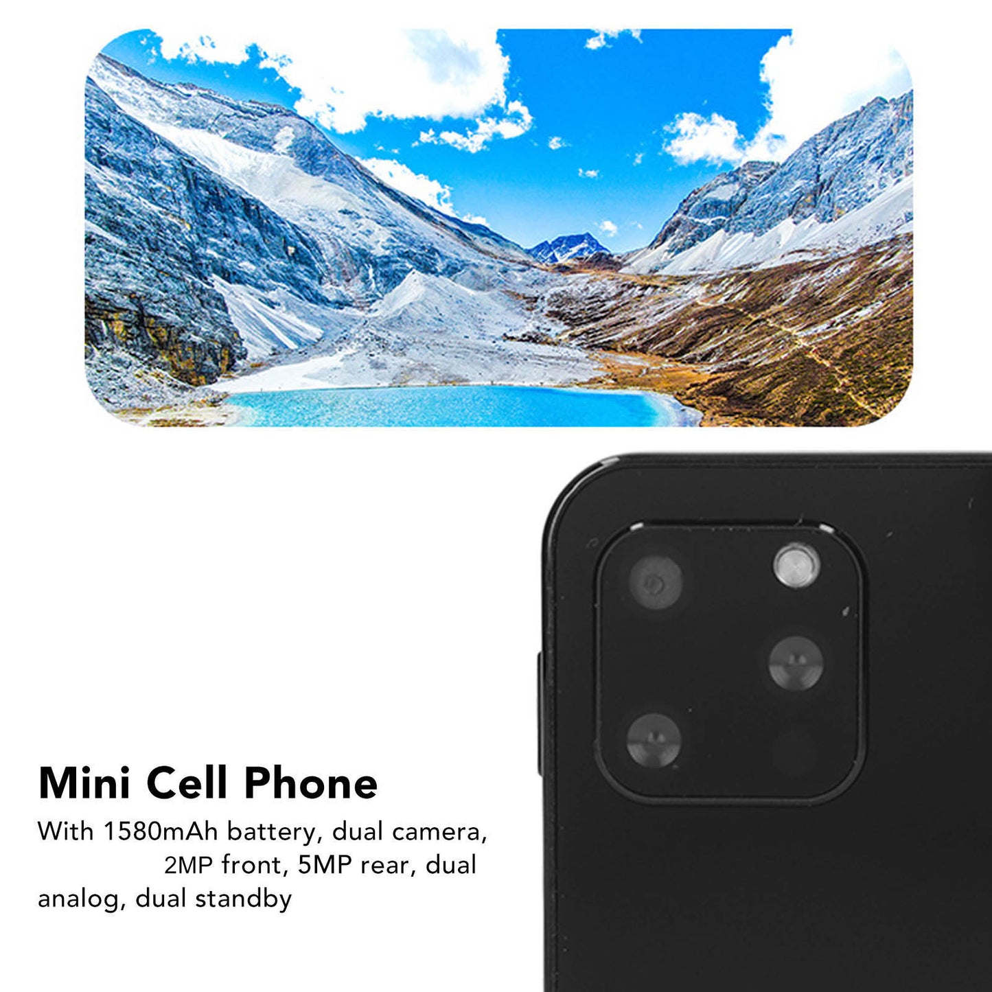 2.5 Inch 3G Mini Phone Android 9.0 Smartphone 2GB+16GB Memory Dual SIM with WiFi Hotspot Bluetooth Mp3 Mp4 for Kids Student (Black)