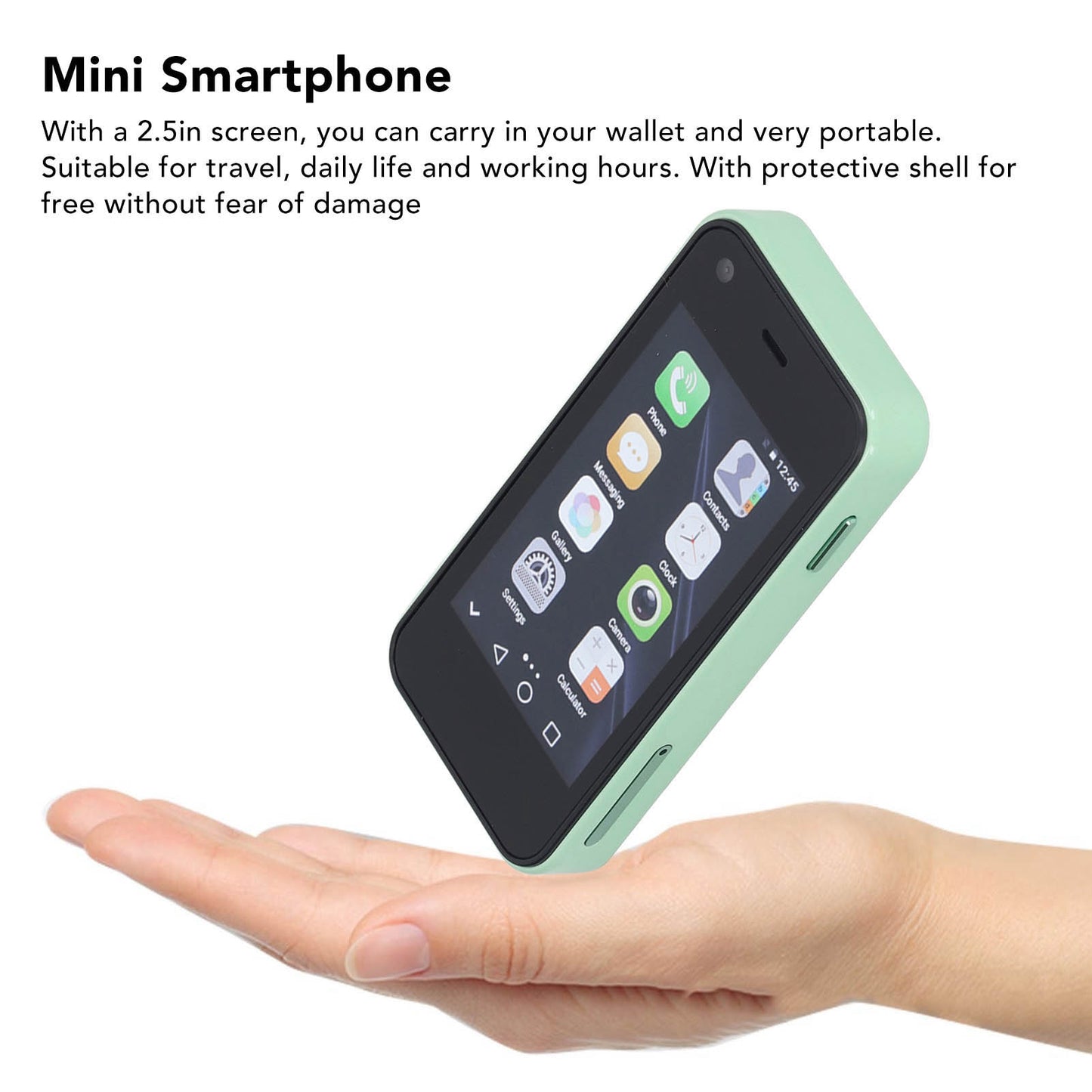 2.5 Inch 3G Mini Phone Android 9.0 Smartphone 2GB+16GB Memory Dual SIM with WiFi Hotspot Bluetooth Mp3 Mp4 for Kids Student Pocket Cellphone Child Small Phone