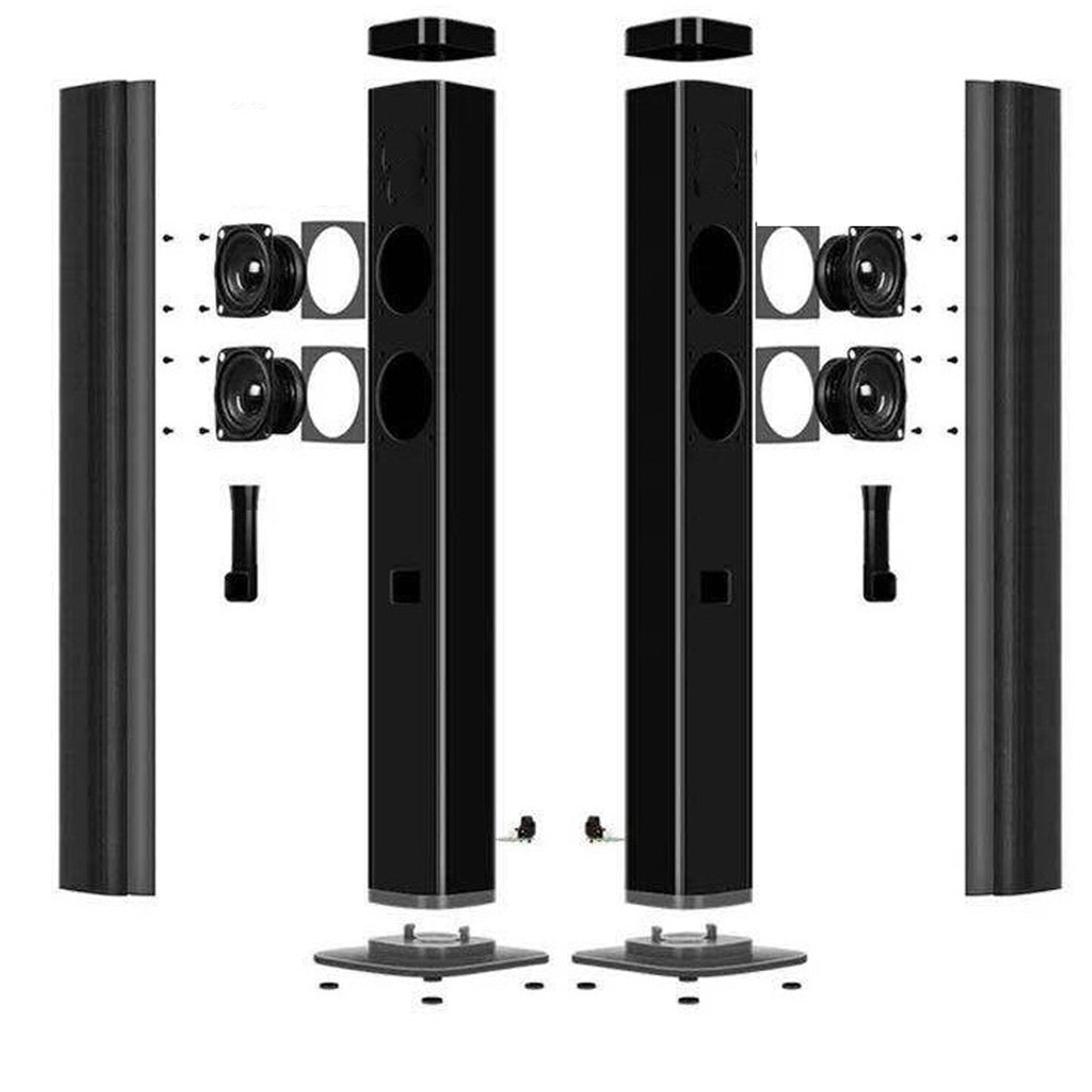 2 in 1 Separable Sound Bars for TV, Bluetooth 5.0 Surround Sound System for TV Wireless Connect, 37 Inch Soundbar for Home Theater, ARC/Optical/USB Cables & Remote TV Speakers, Wall Mountable