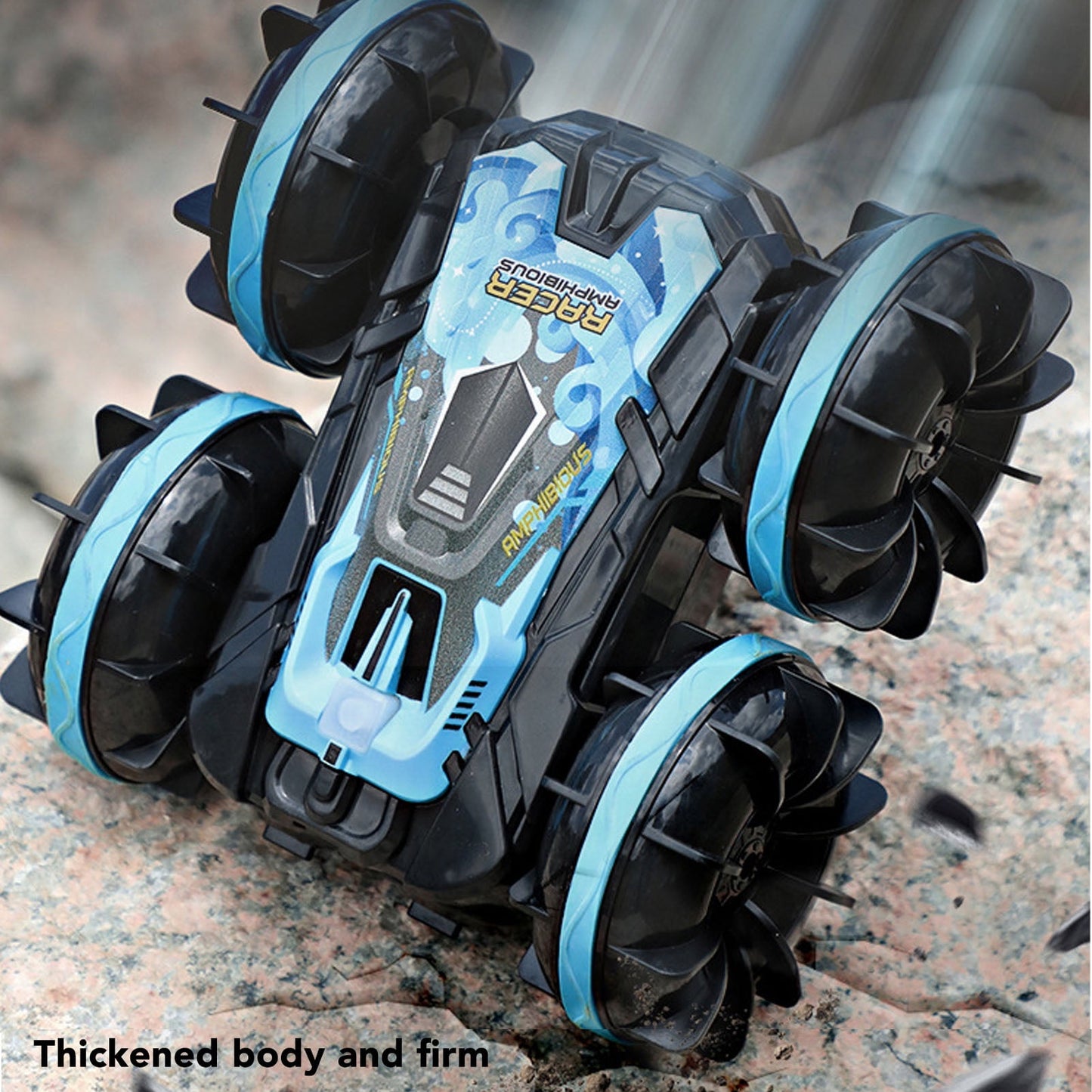 FAGINEY Amphibious Stunt RC Car Waterproof Electric Wireless Amphibious Remote Control Car Blue