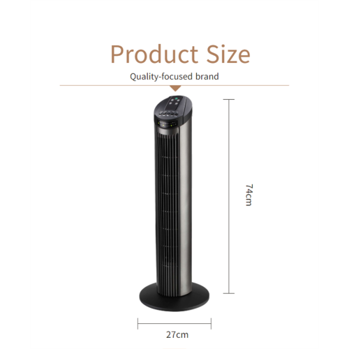 29 Inch 90 Degree Oscillating Tower Fan, Top Mounted Remote, 3 Speeds Mode & 38dB Low Noise Operating, 7.5H Timing, Black