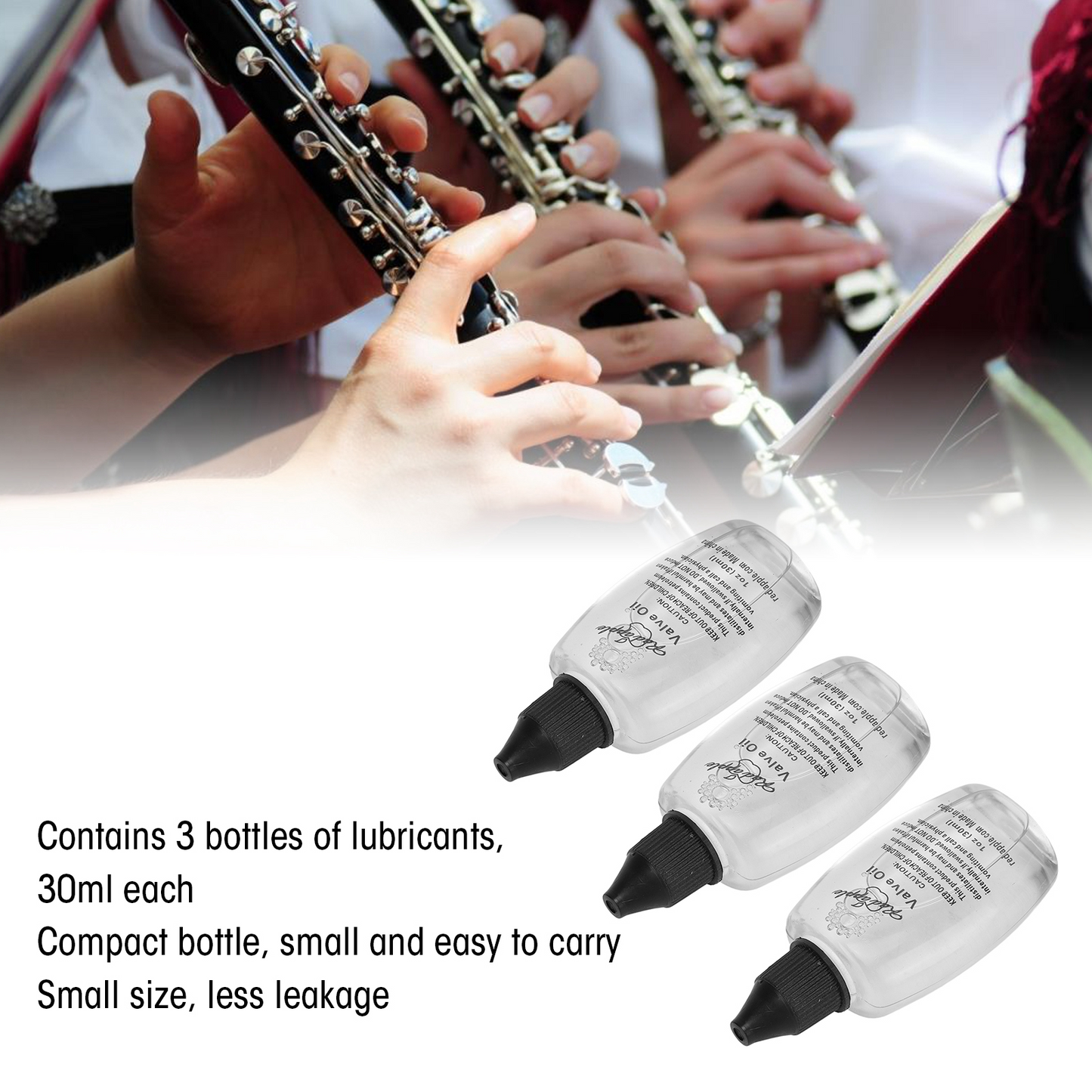 Valve Oil, Piston Lubricant Mini Size For Trumpet For Clarinet For Saxophone 3Pcs