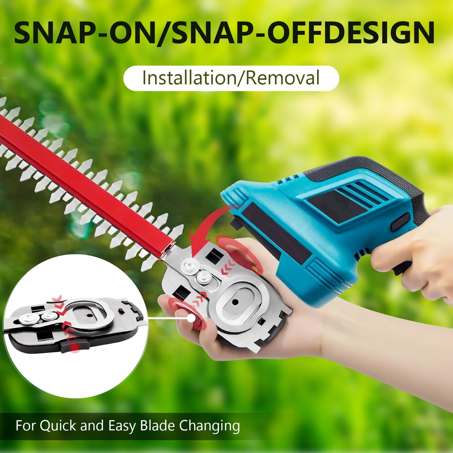 20V Cordless Hedge Trimmer- 2 In 1 Electric Handheld Grass Shear & Shrubbery Trimmer Kit, Hedge Shear W/ 2PCS Rechargeable Battery Lightweight For Bush, Lawn, Patio, Tree, Garden, Yard