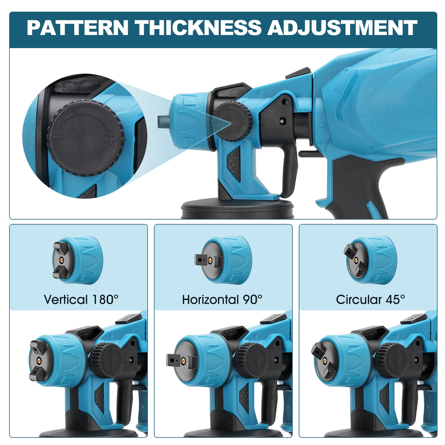 Cordless Paint Sprayer, 800W with 2 X 3000mAh 21V Batteries 3 Spray Modes, 800ML Container, HVLP Paint Sprayer Gun for House Painting Fence Cabinets Wall