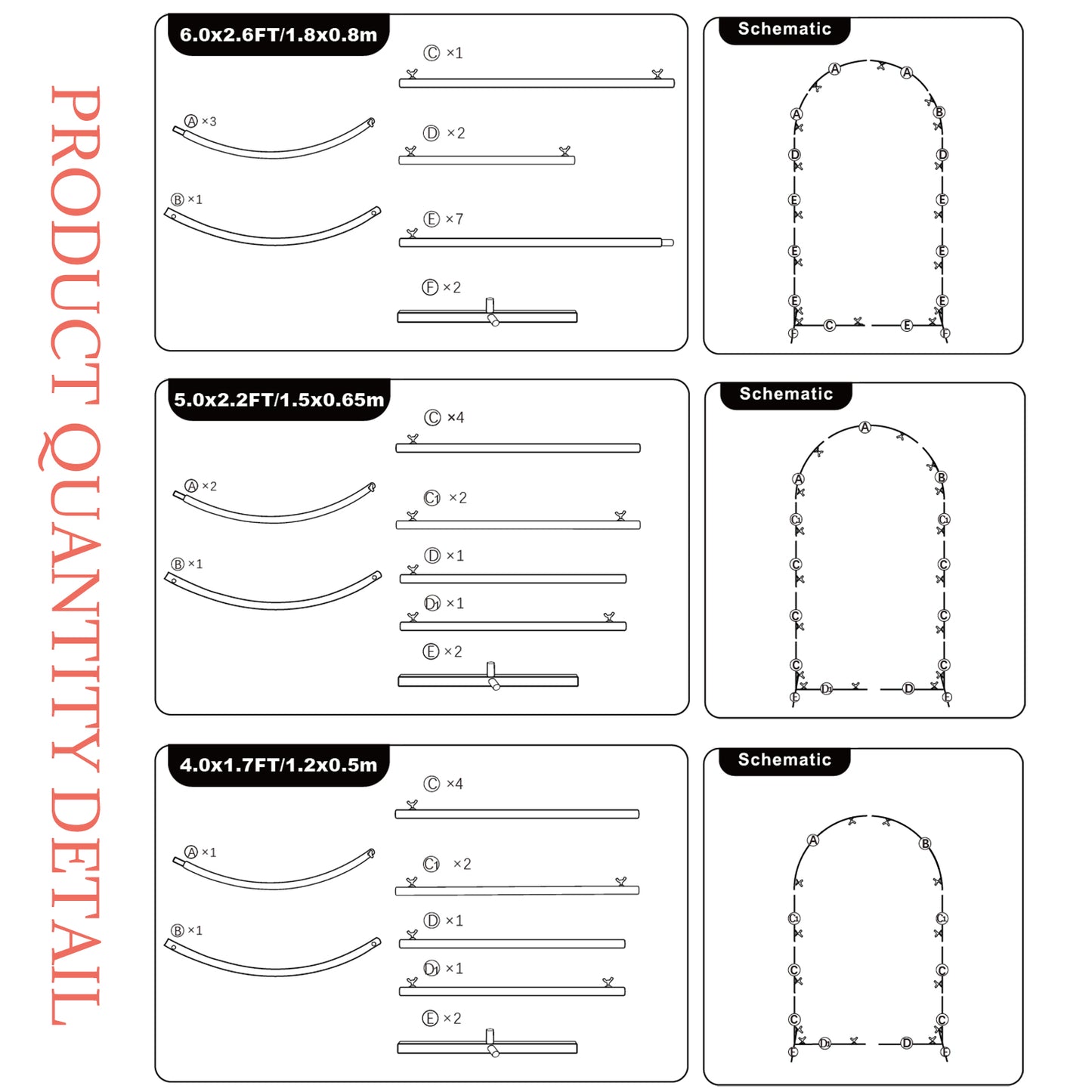 LHCER Set of 3 Metal Wedding Arch Backdrop Stand, Elegant Gold Arched Frames (4FT/5FT/6FT) for Wedding, Birthday Party, Bridal Shower,Ceremonies, Anniversaries, Graduation Décor