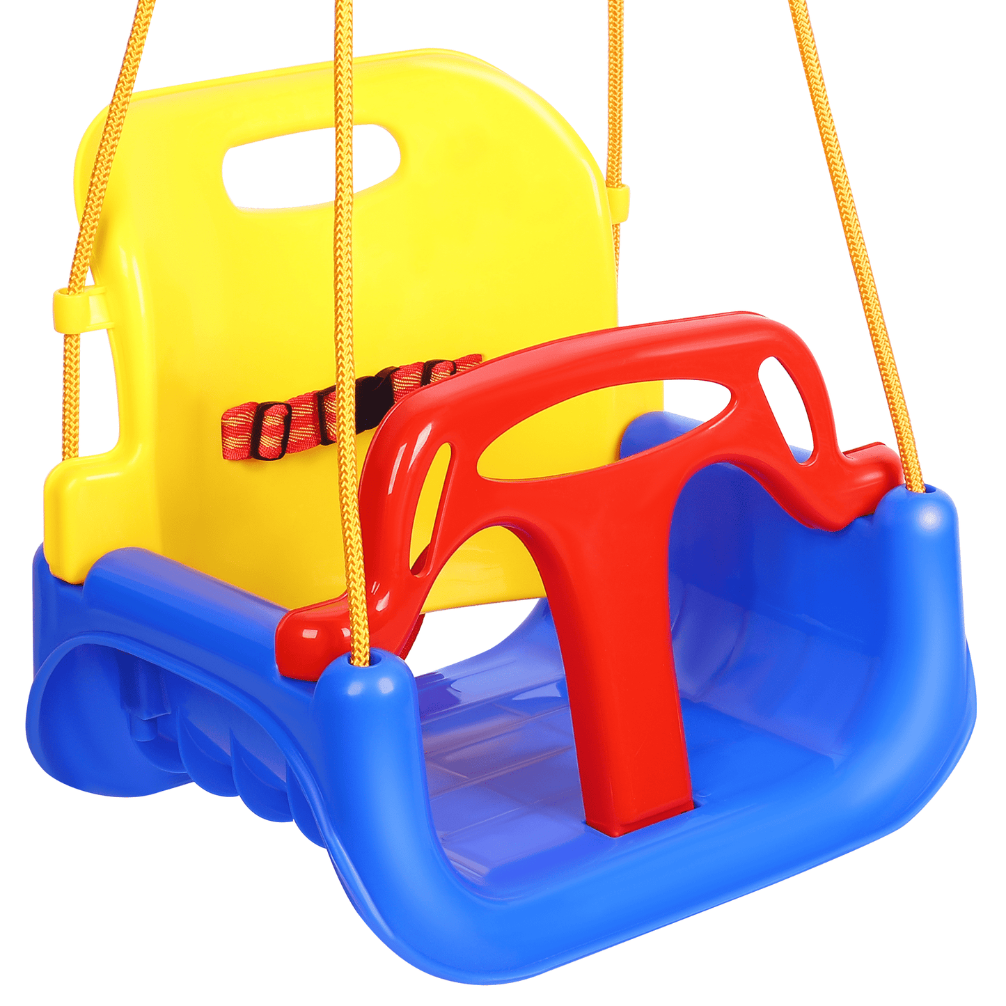 3-in-1 Baby Swing Seat with Hanging Strap for Kids,High Back Toddler Swing Set Anti-Flip Snug & Secure Detachable to Infants Babies for Indoor/Outdoor Playset