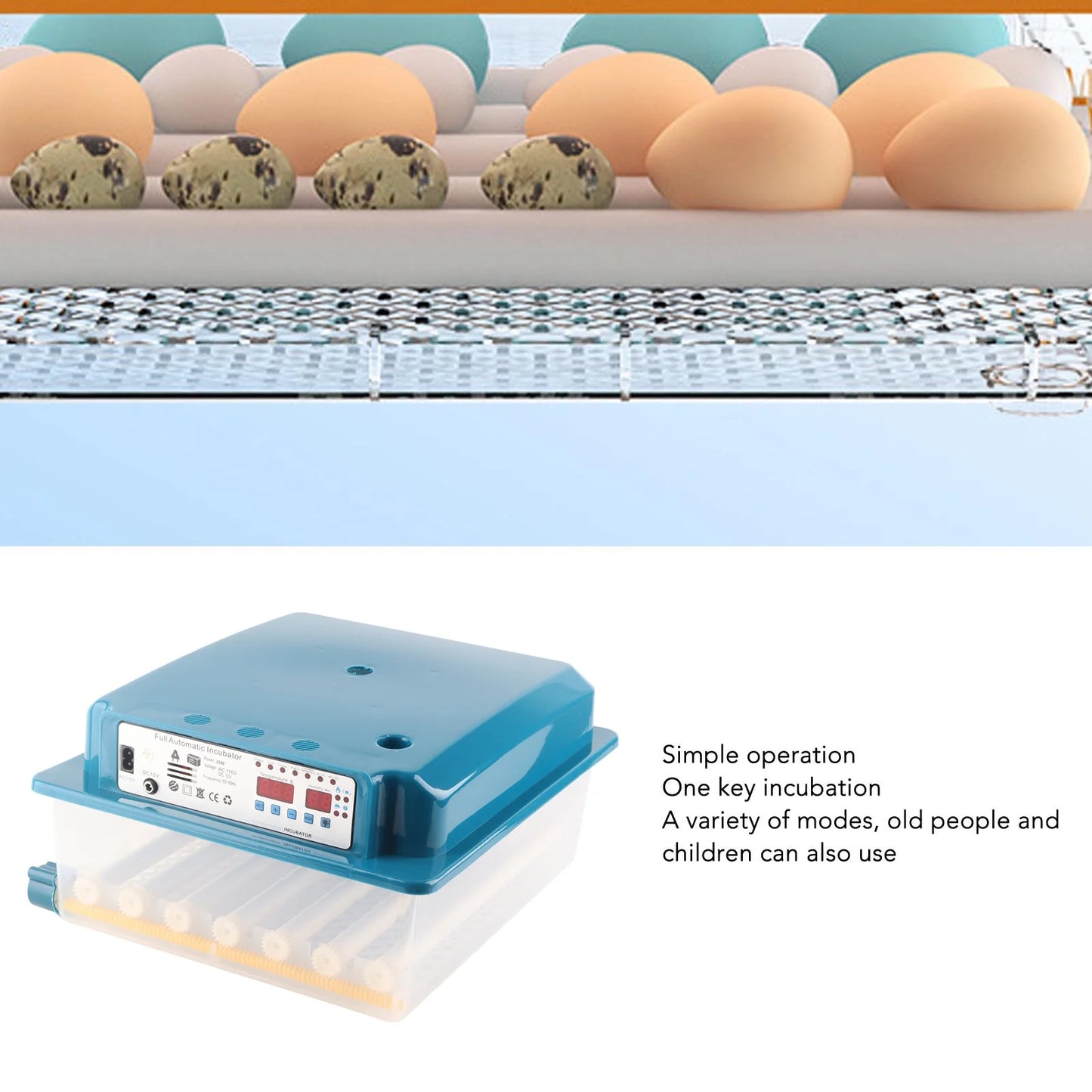 Mgaxyff Egg Incubator,36 Eggs Incubator with Automatic Egg Turning,Temperature Control,Dual Electric System,LED Light for Chickens Ducks Birds