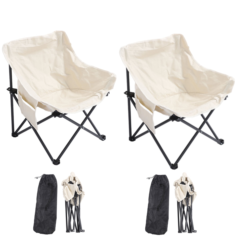 2 Pack Compact Backpacking Chair Folding Camping Chair With Side Pocket Loading Capacity 440lbs for Hiking Camping Fishing