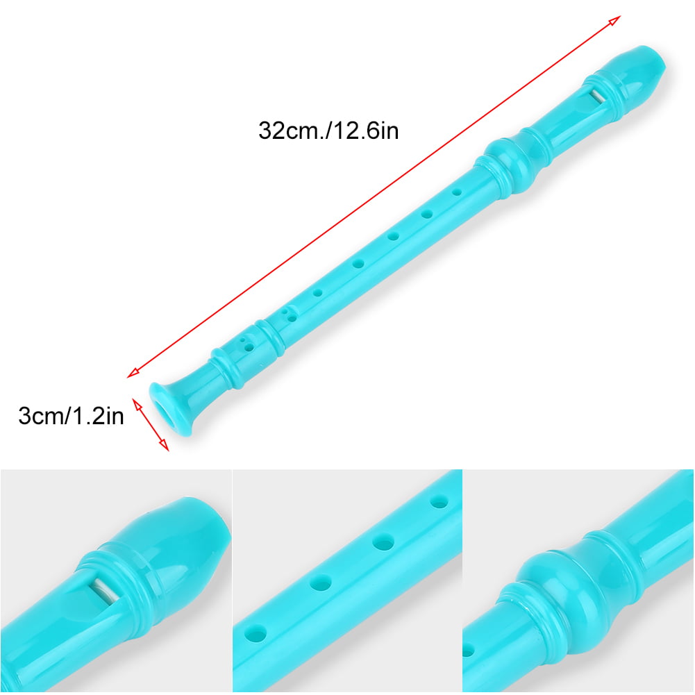 WALFRONT 8 Holes Soprano High Pitch Soprano Recorder Flute ABS Instruments Reed Pipe Musical Recorder Plastic Recorder Kids Beginners Students White, Soprano Recorder, Musical Recorder