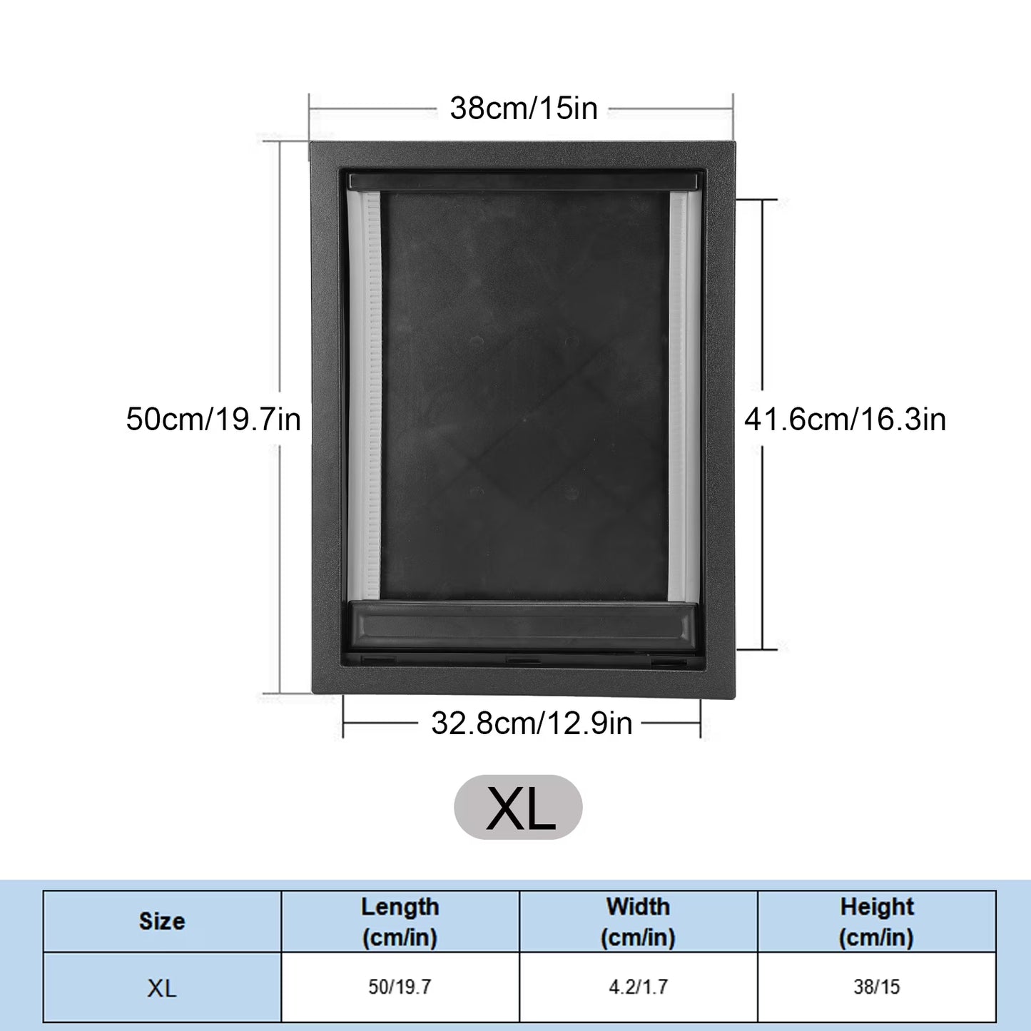 Pet Door Extra Large (Outer Size 15"x19.7") 2 Way Door Sturdy Panel for Pet Up to 100lb (Black)