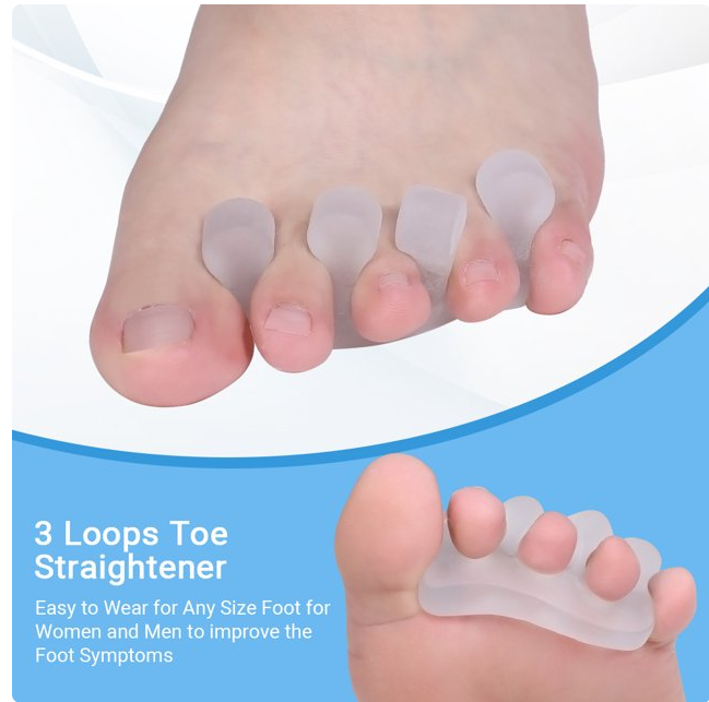 2 Pairs Silicone Corrector Relief Gel Toe Separator Hammer Toe with Forefoot Pads,Bunion Corrector